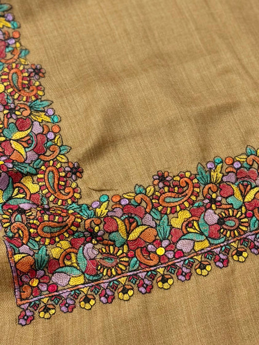 Gulab Border Embroidered Pure Pashmina Shawl Best Selling Shawl Perfect Gift | Maroon