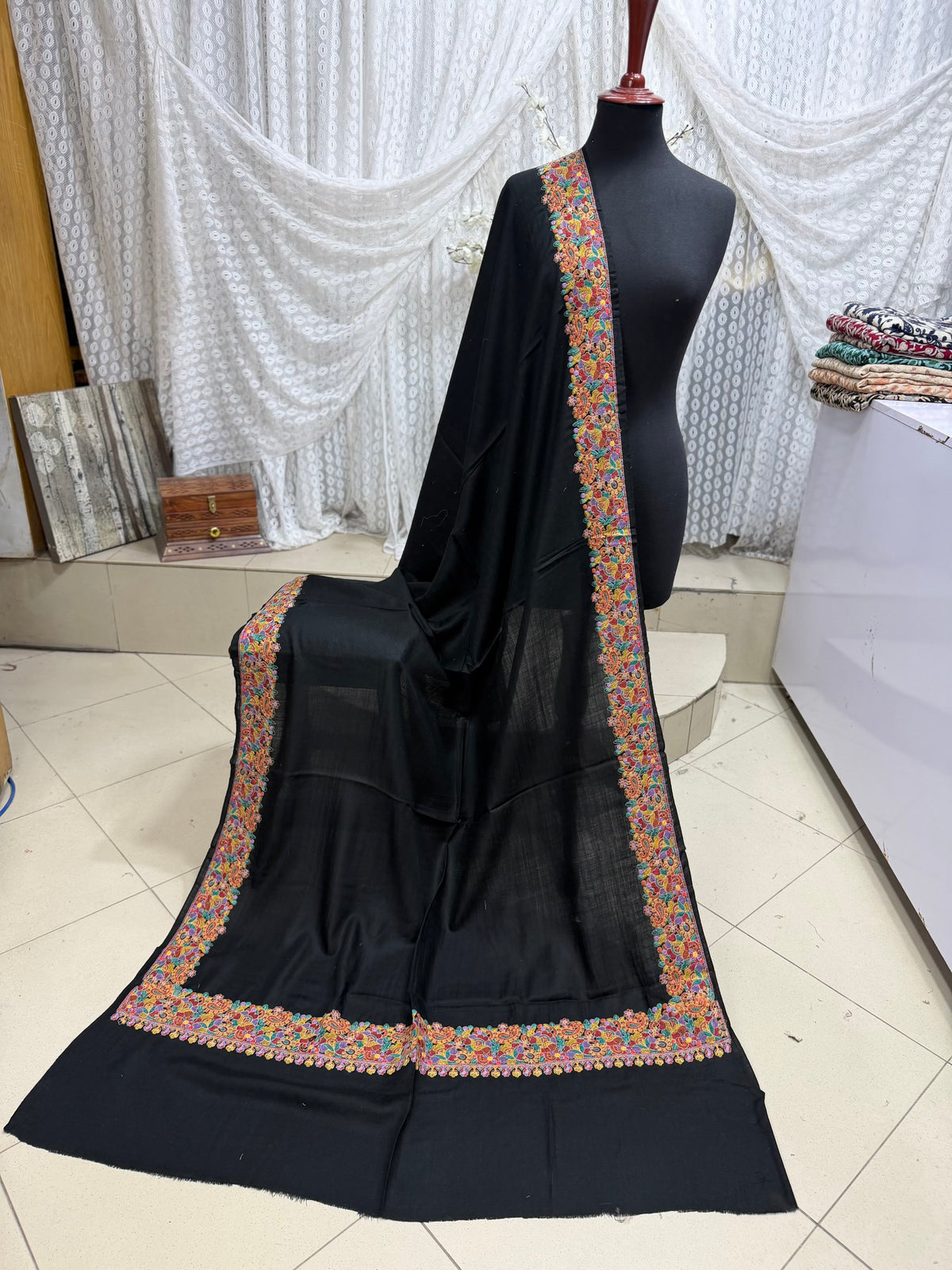 2 Piece Chiffon Embroidered Suit