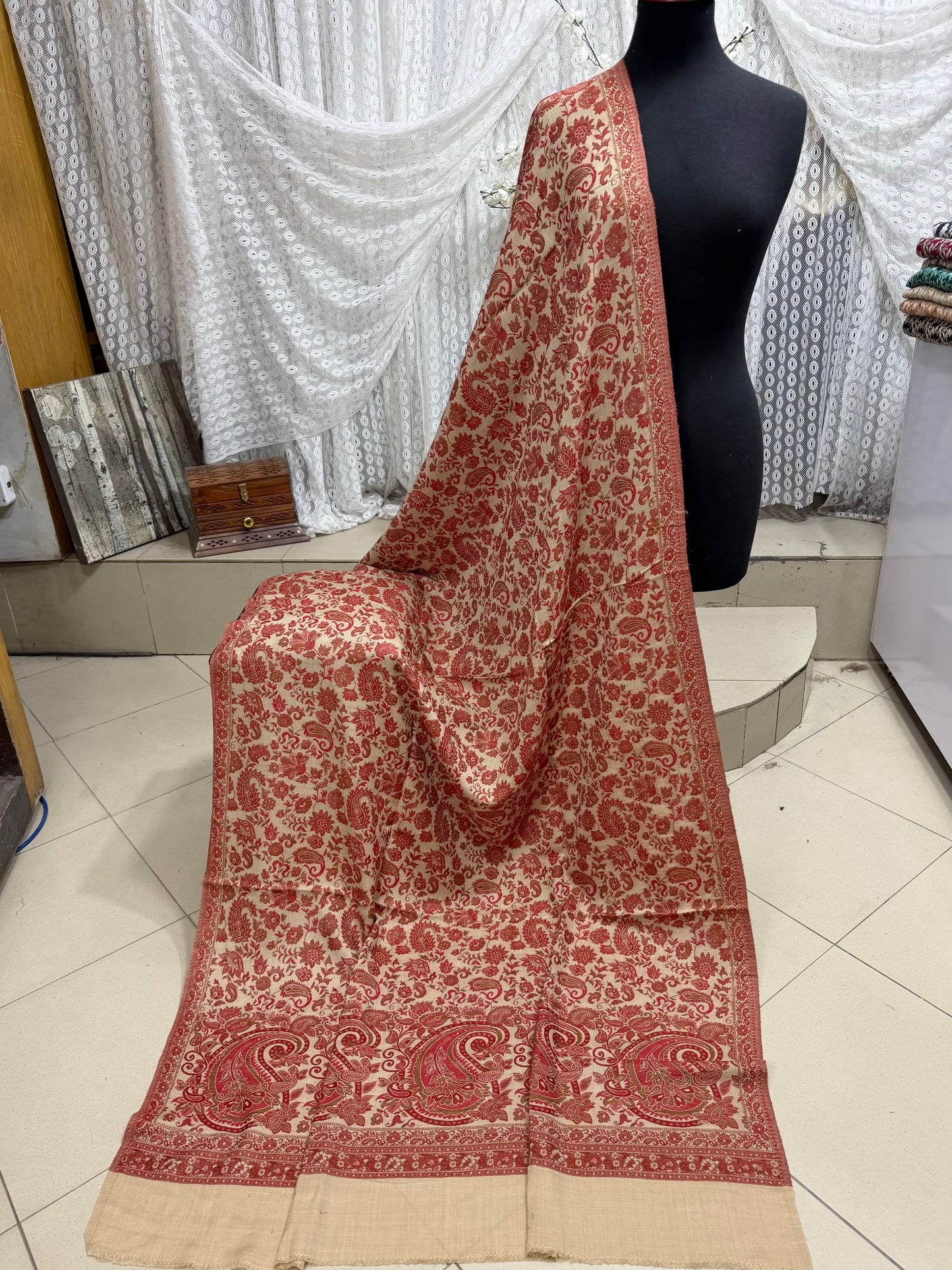 Pashmina Wool Multi Kani Shawl in Full Size | Multi Kani Work