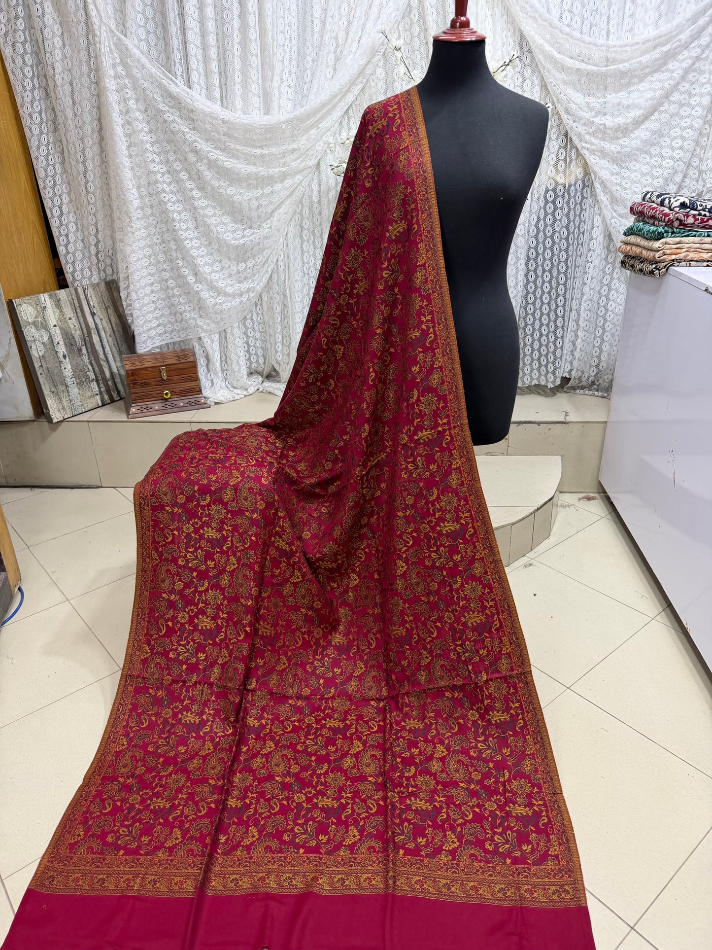 Pashmina Wool Multi Kani Shawl in Full Size | Multi Kani Work