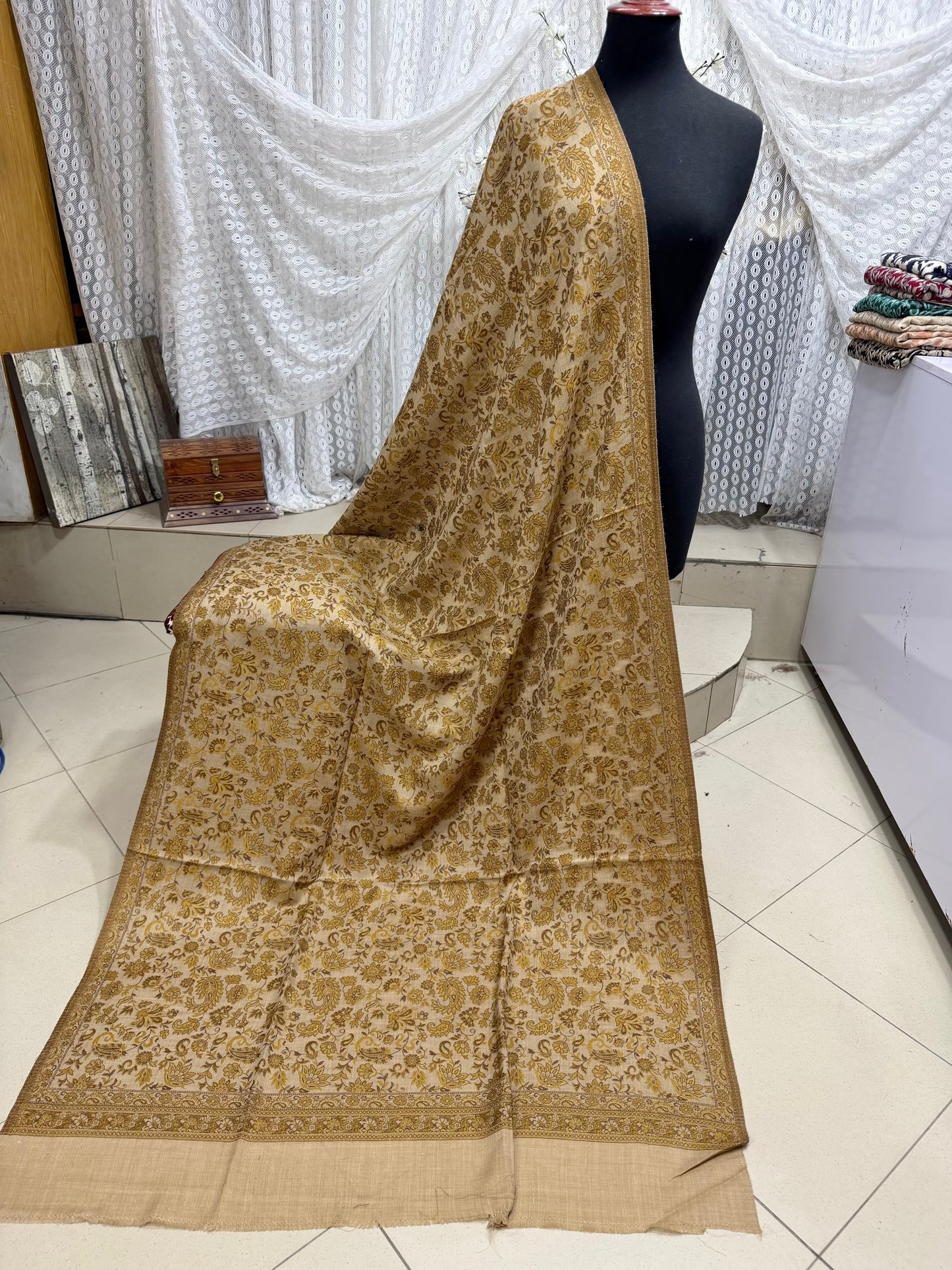 Pashmina Wool Multi Kani Shawl in Full Size | Multi Kani Work