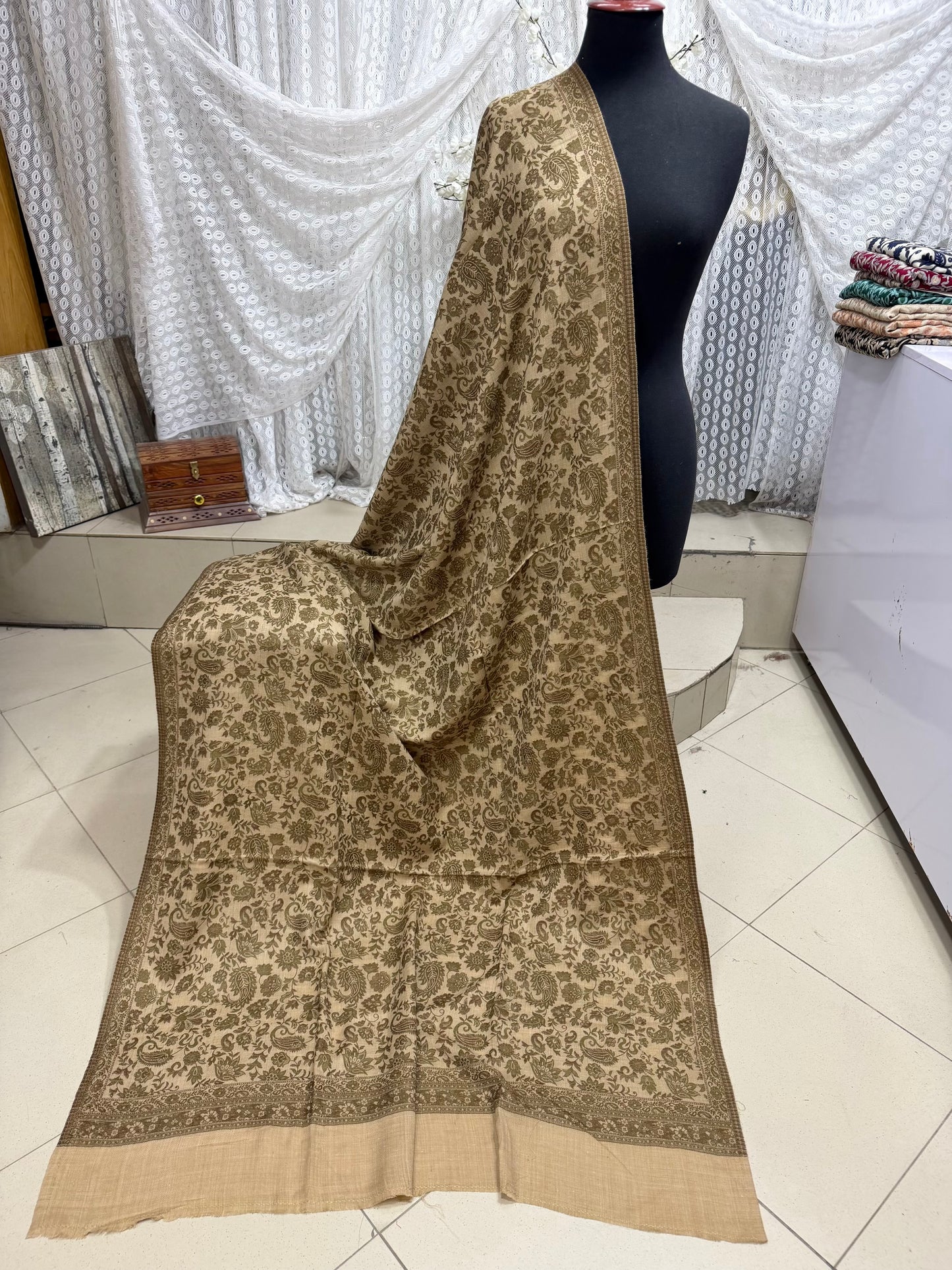 Pashmina Wool Multi Kani Shawl in Full Size | Multi Kani Work