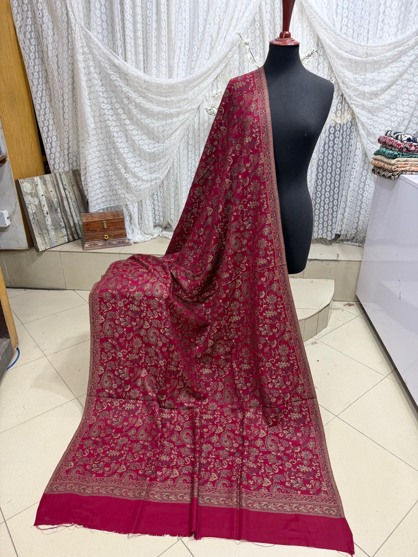 Pashmina Wool Multi Kani Shawl in Full Size | Multi Kani Work