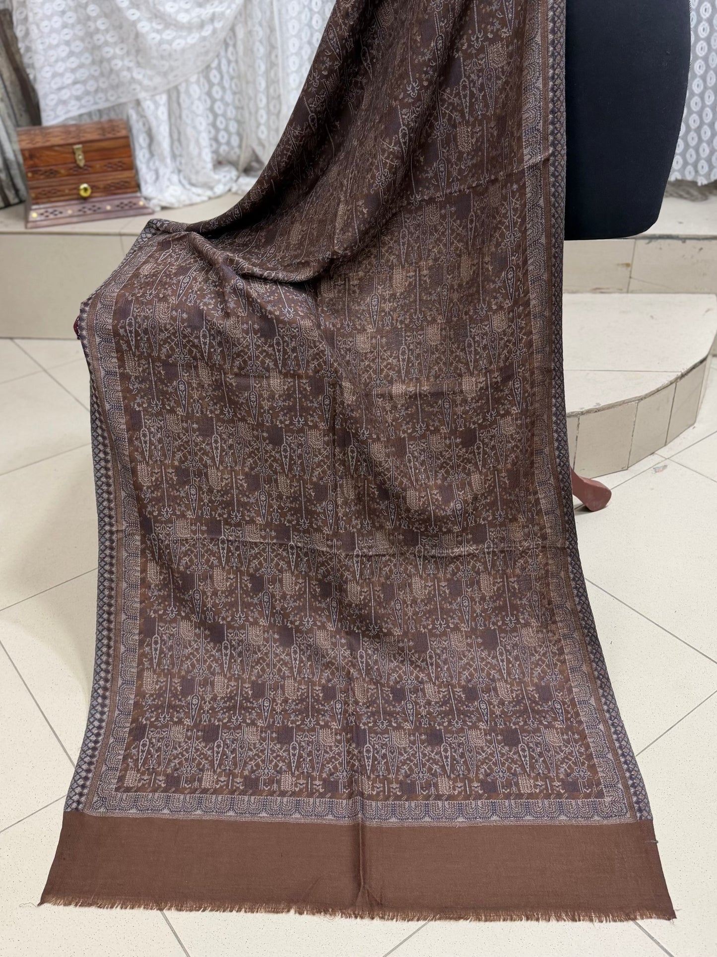 Kani Original Stole | Made in Kashmir Weaved Kani Toosh Pashmina Stole Perfect Winter Gift