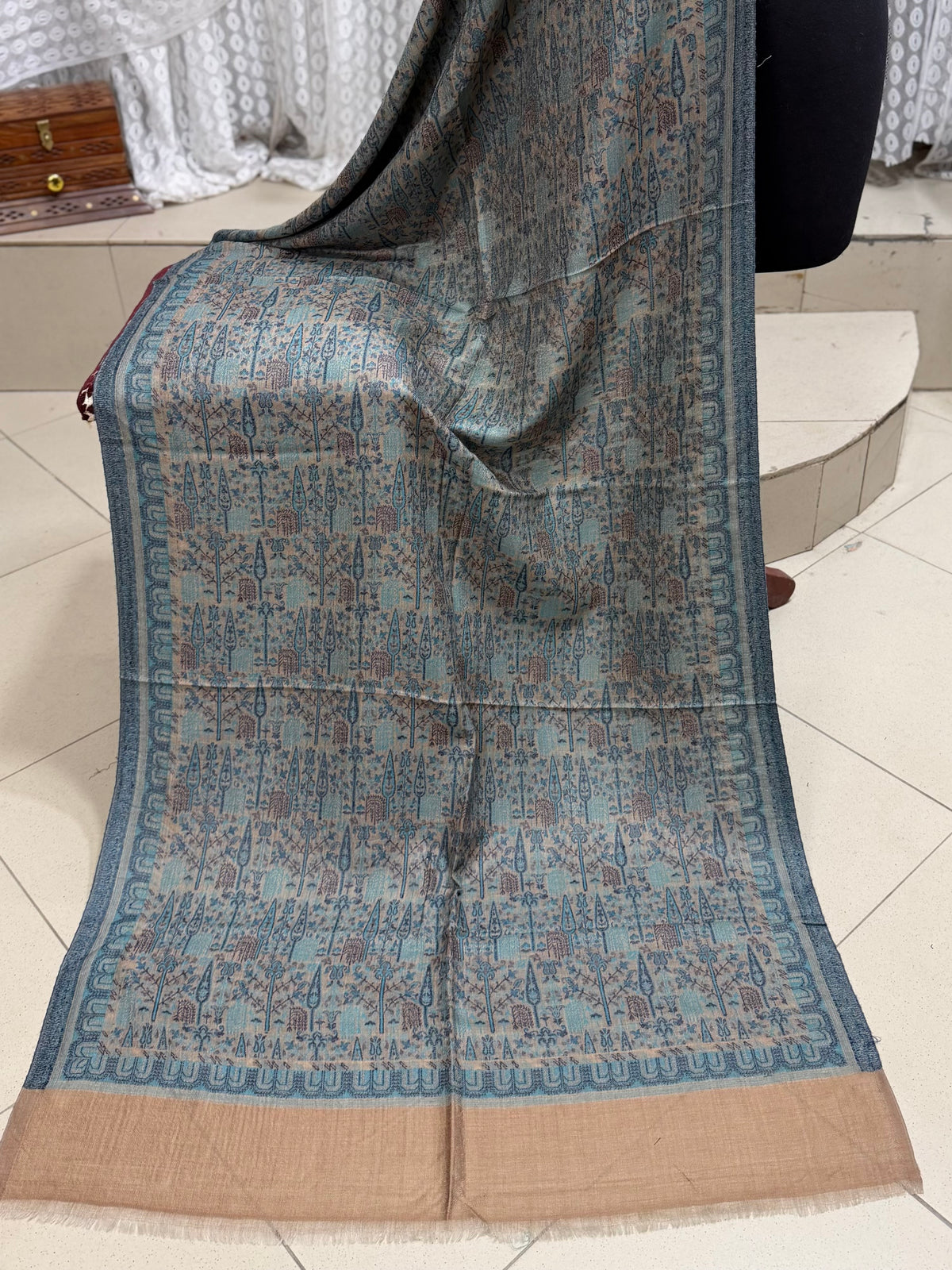 Kani Original Stole | Made in Kashmir Weaved Kani Toosh Pashmina Stole Perfect Winter Gift