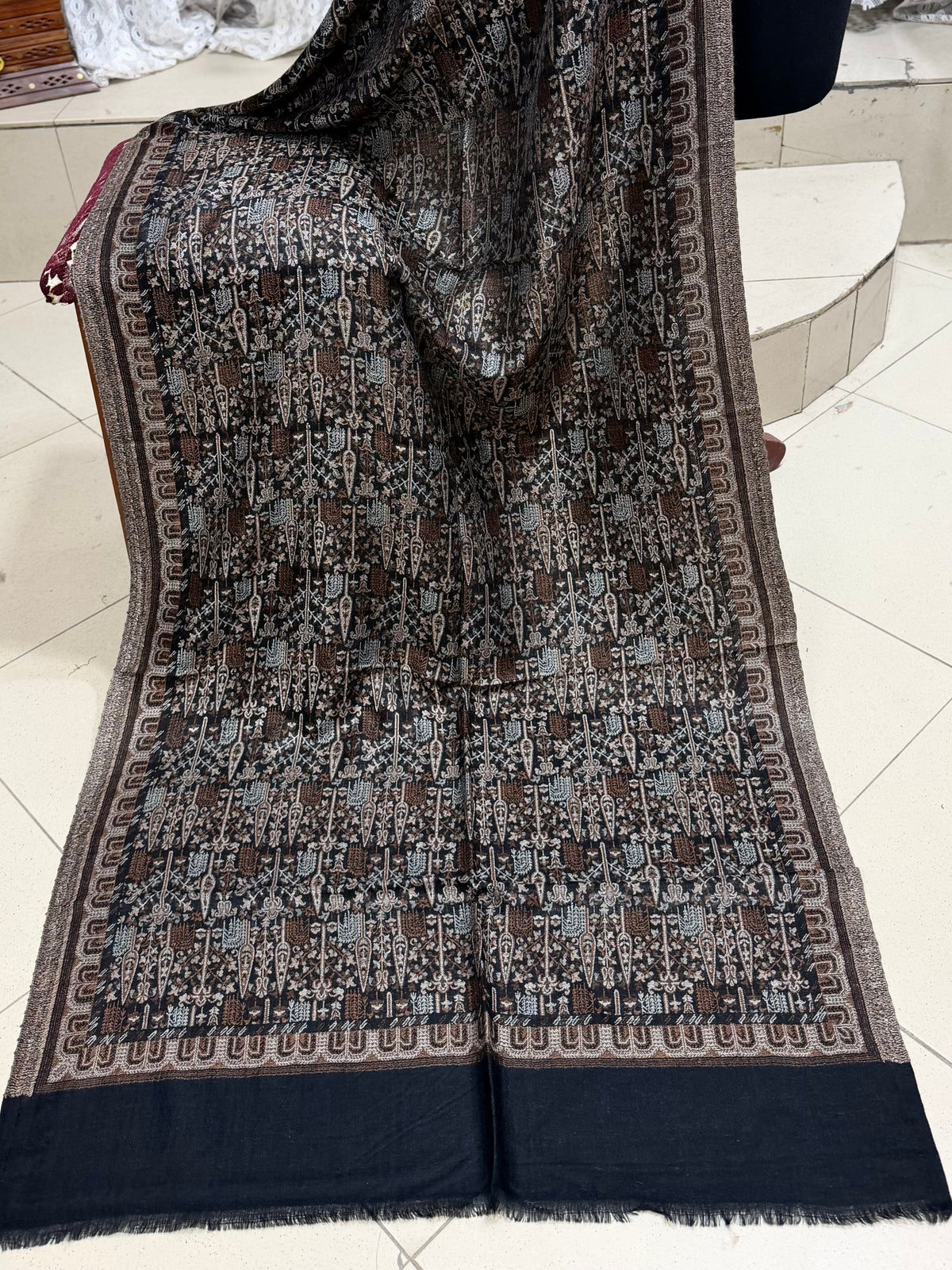 Kani Original Stole | Made in Kashmir Weaved Kani Toosh Pashmina Stole Perfect Winter Gift