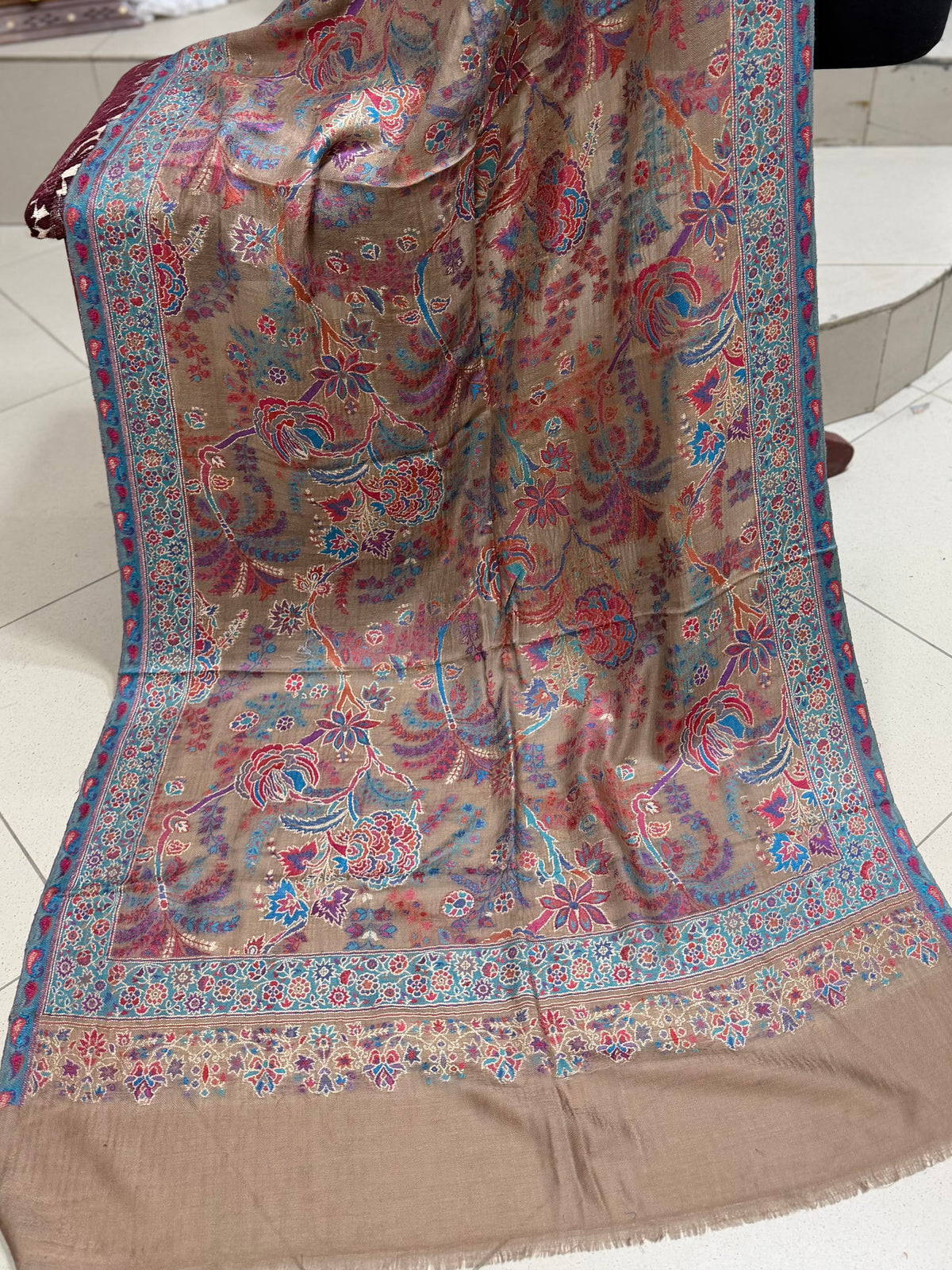 Kani Original Stole | Made in Kashmir Weaved Kani Toosh Pashmina Stole Perfect Winter Gift
