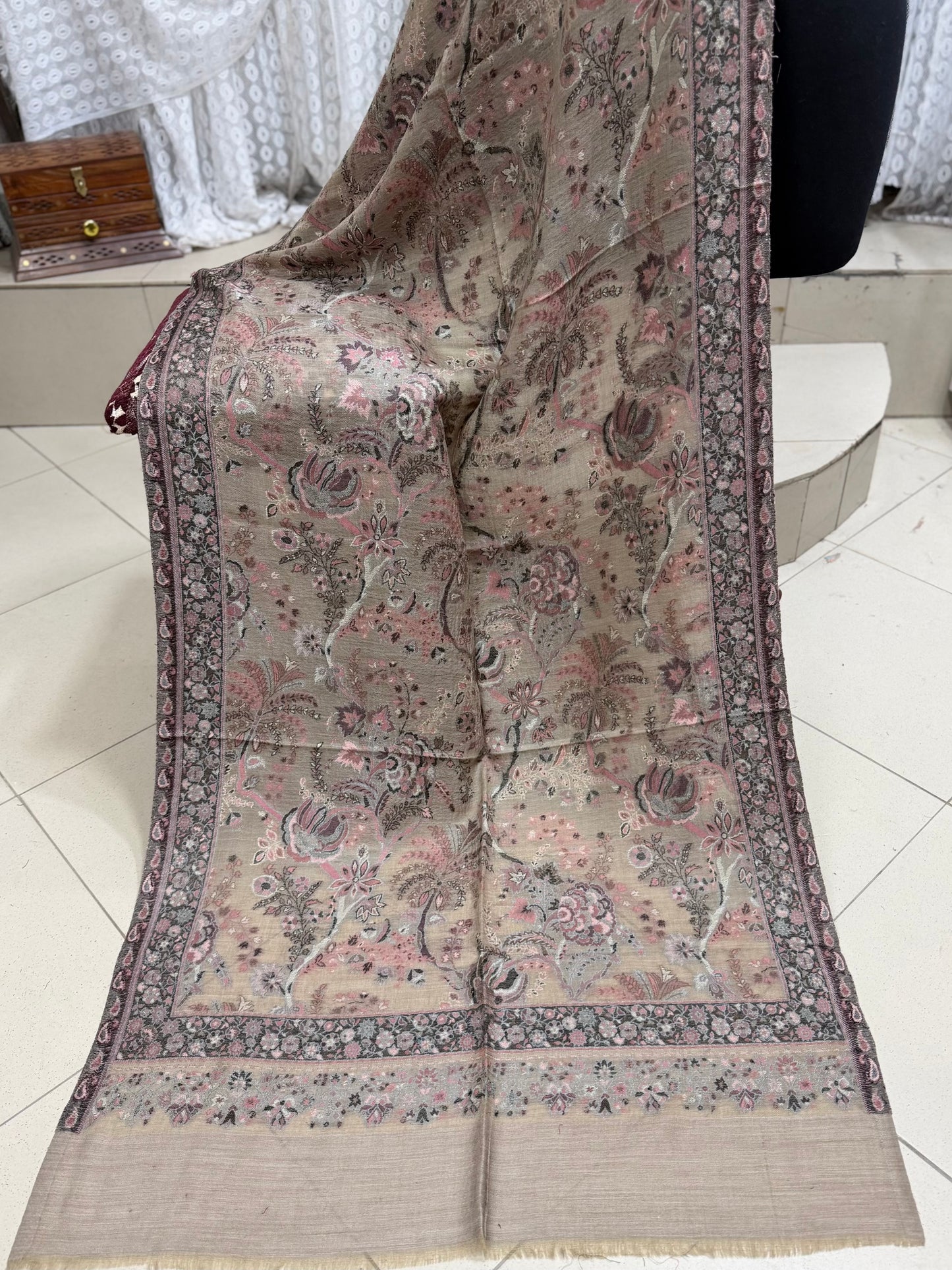 Kani Original Stole | Made in Kashmir Weaved Kani Toosh Pashmina Stole Perfect Winter Gift