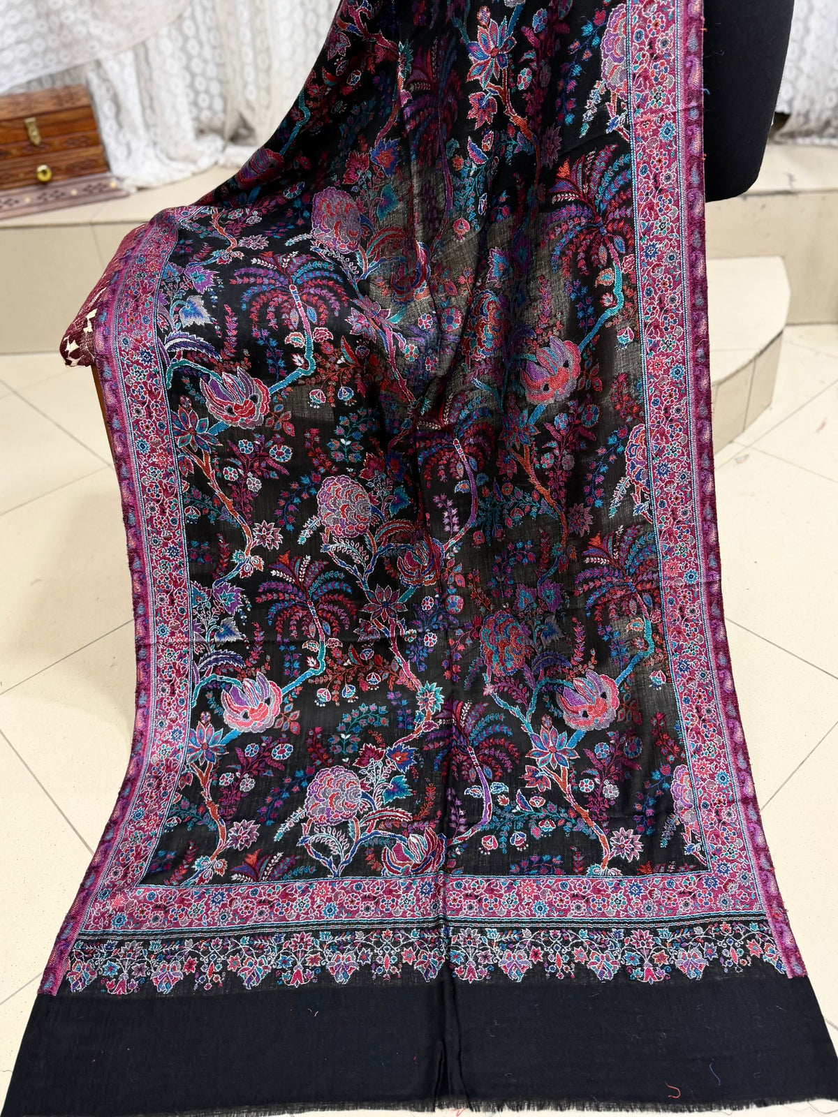 Kani Original Stole | Made in Kashmir Weaved Kani Toosh Pashmina Stole Perfect Winter Gift