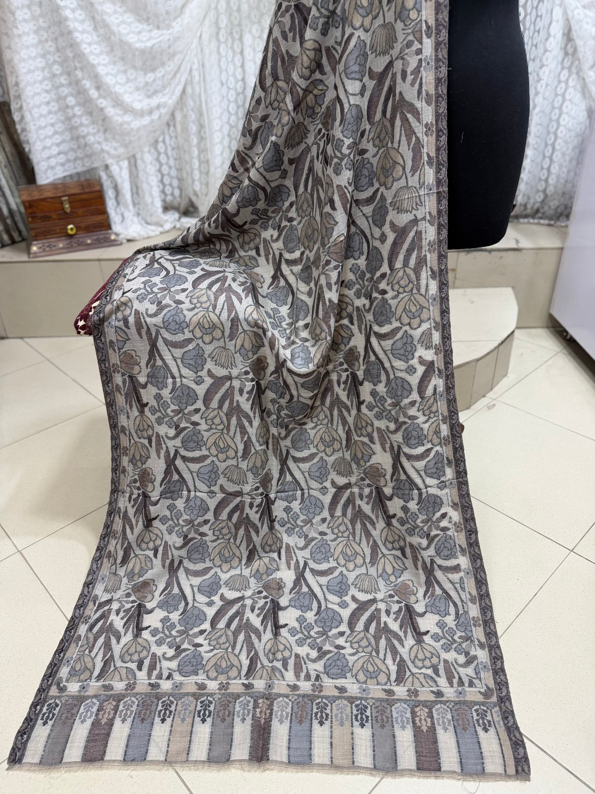 Kani Original Stole | Made in Kashmir Weaved Kani Toosh Pashmina Stole Perfect Winter Gift