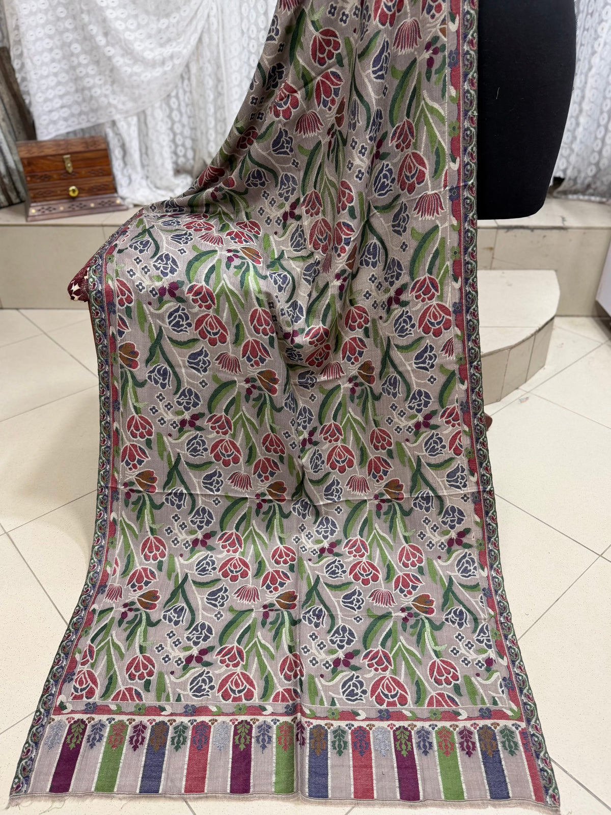 Kani Original Stole | Made in Kashmir Weaved Kani Toosh Pashmina Stole Perfect Winter Gift