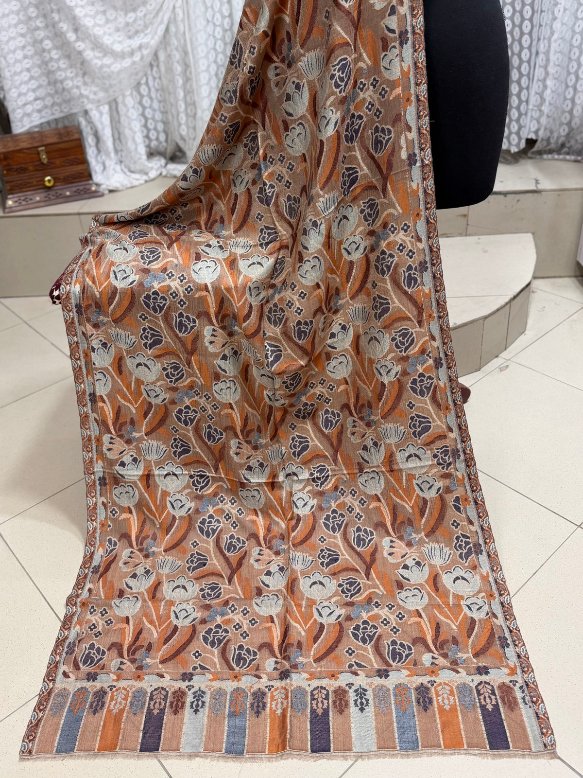 Kani Original Stole | Made in Kashmir Weaved Kani Toosh Pashmina Stole Perfect Winter Gift