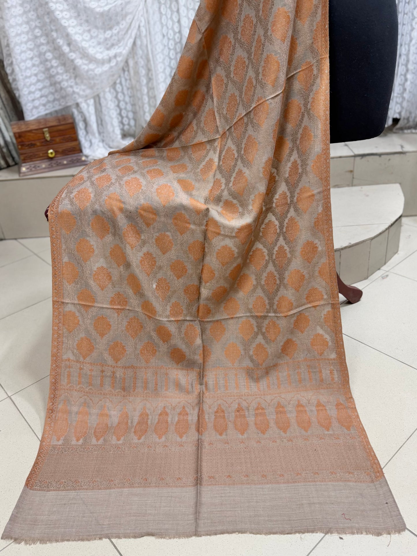 Kani Original Stole | Made in Kashmir Weaved Kani Toosh Pashmina Stole Perfect Winter Gift