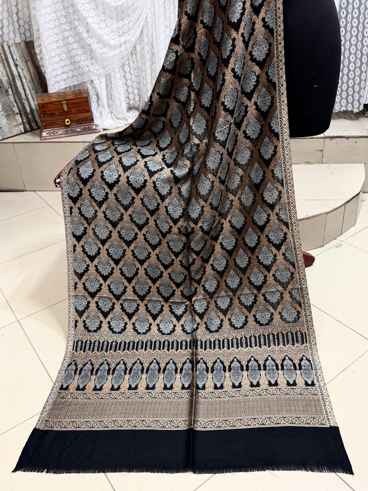 Kani Original Stole | Made in Kashmir Weaved Kani Toosh Pashmina Stole Perfect Winter Gift