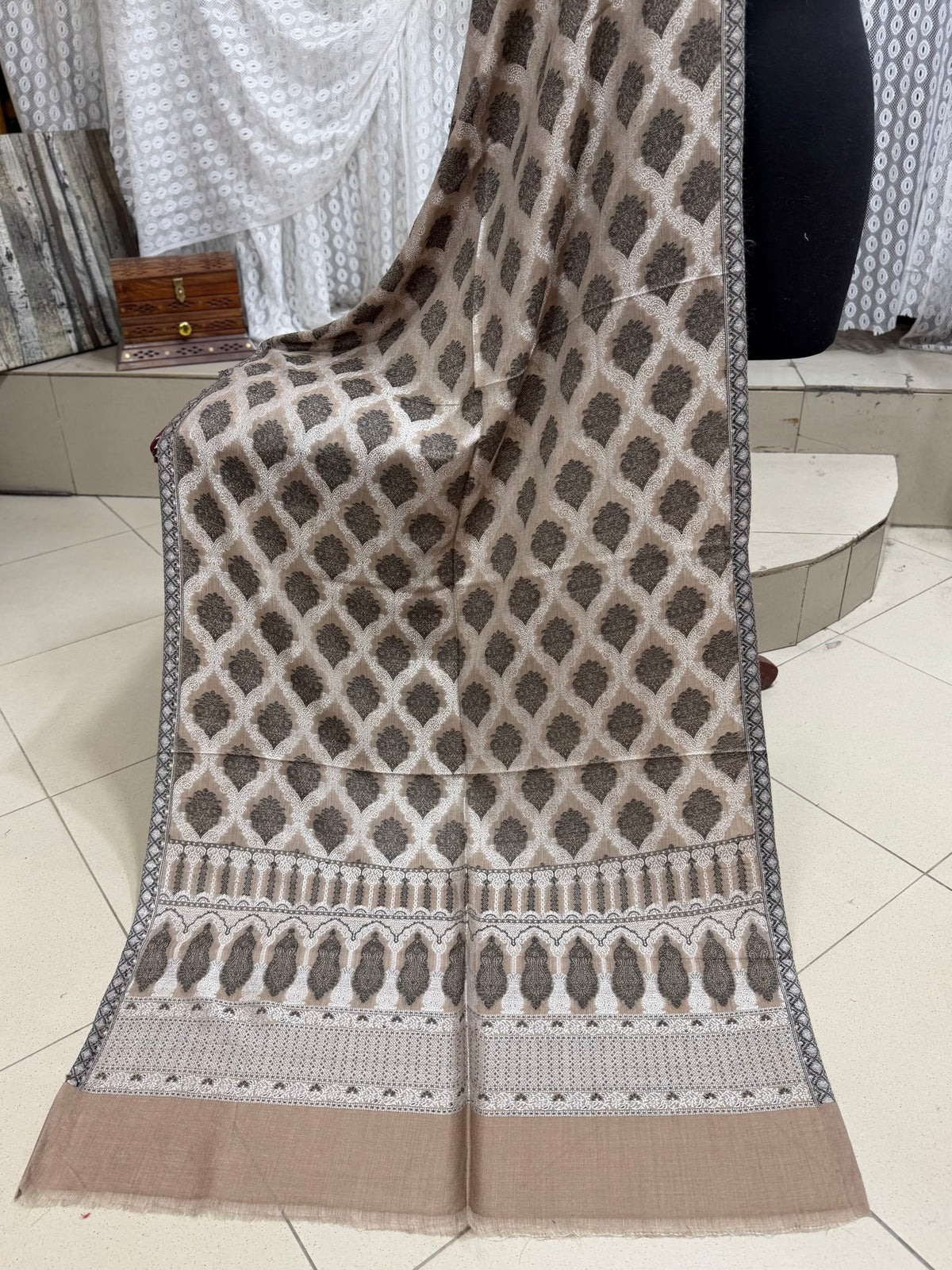 Kani Original Stole | Made in Kashmir Weaved Kani Toosh Pashmina Stole Perfect Winter Gift