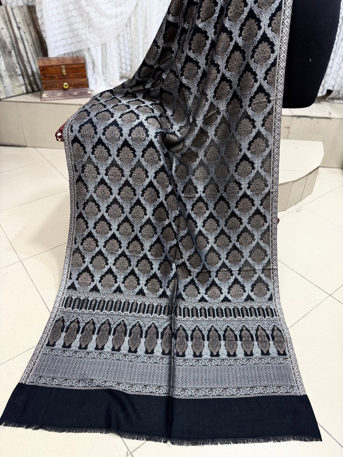 Kani Original Stole | Made in Kashmir Weaved Kani Toosh Pashmina Stole Perfect Winter Gift