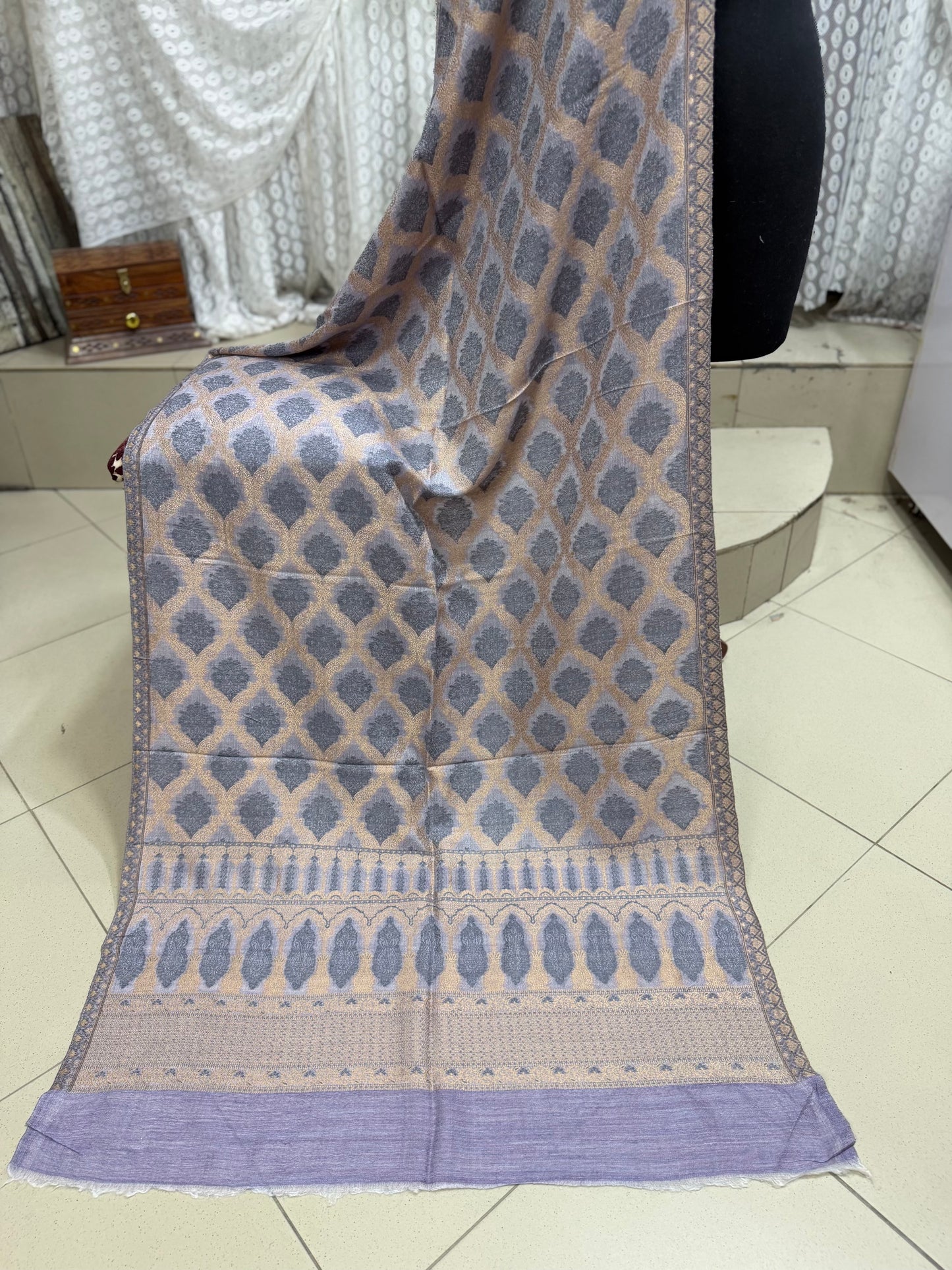 Kani Original Stole | Made in Kashmir Weaved Kani Toosh Pashmina Stole Perfect Winter Gift