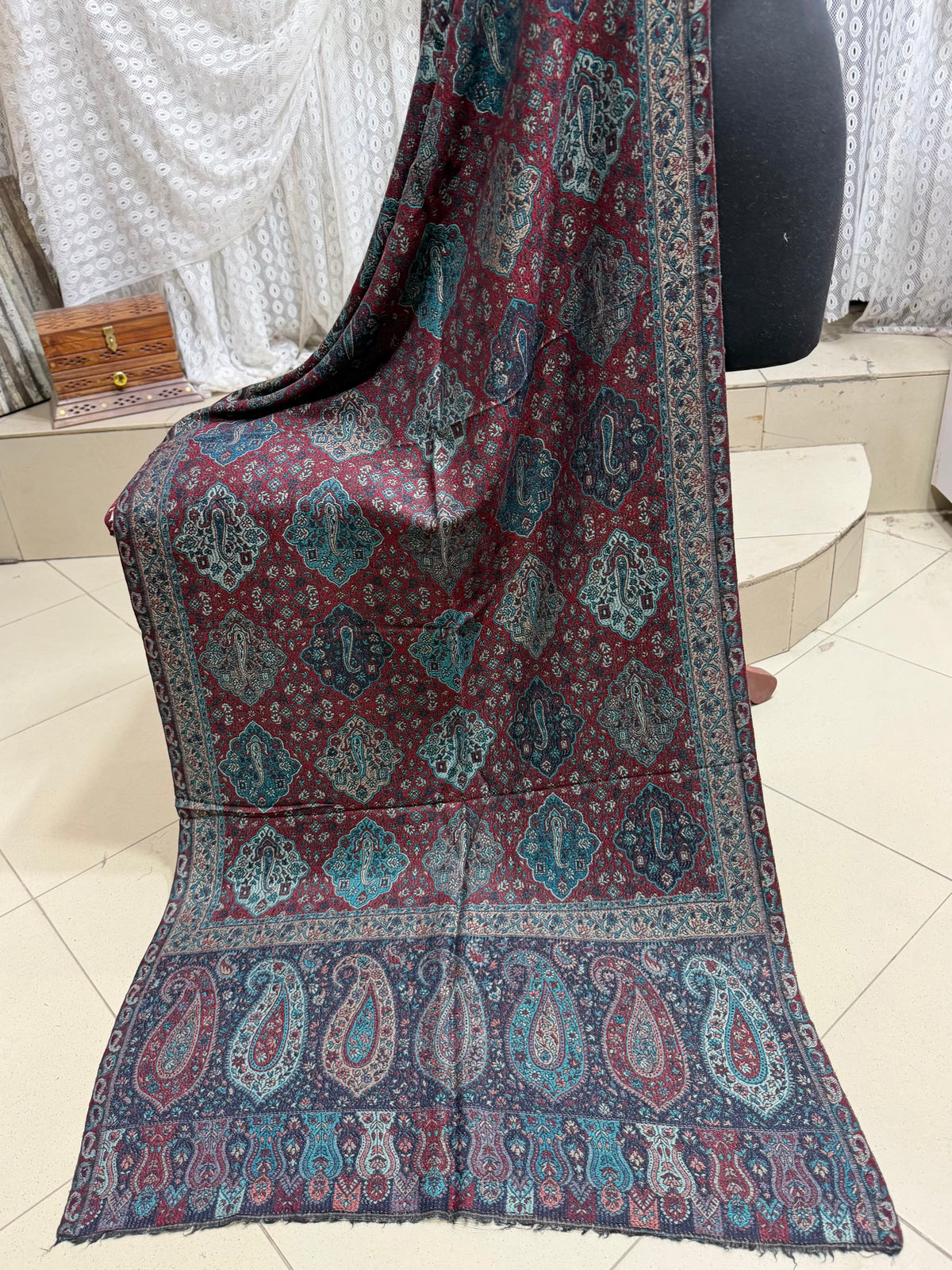 Kani Original Stole | Made in Kashmir Weaved Kani Toosh Pashmina Stole Perfect Winter Gift