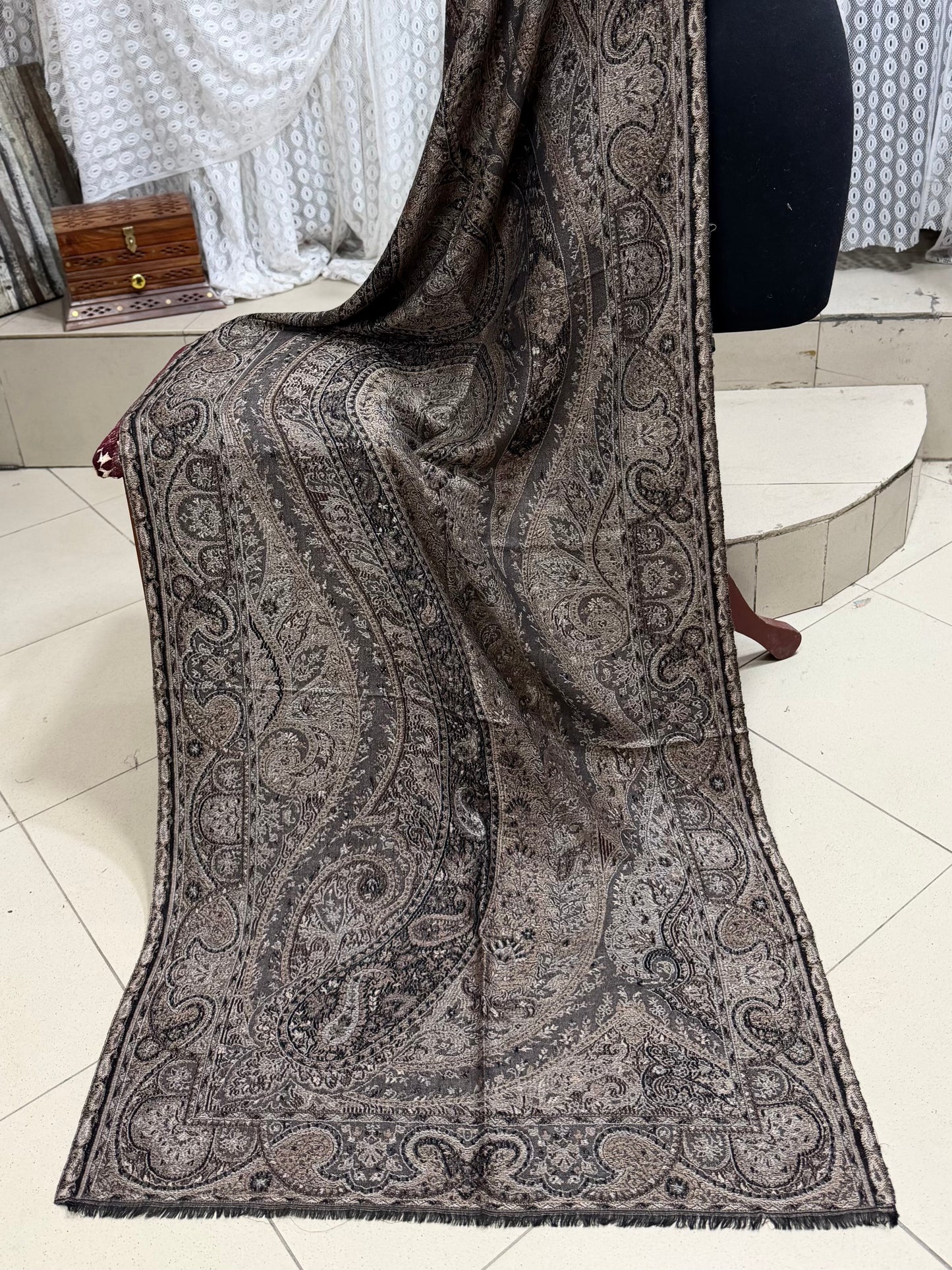 Kani Original Stole | Made in Kashmir Weaved Kani Toosh Pashmina Stole Perfect Winter Gift