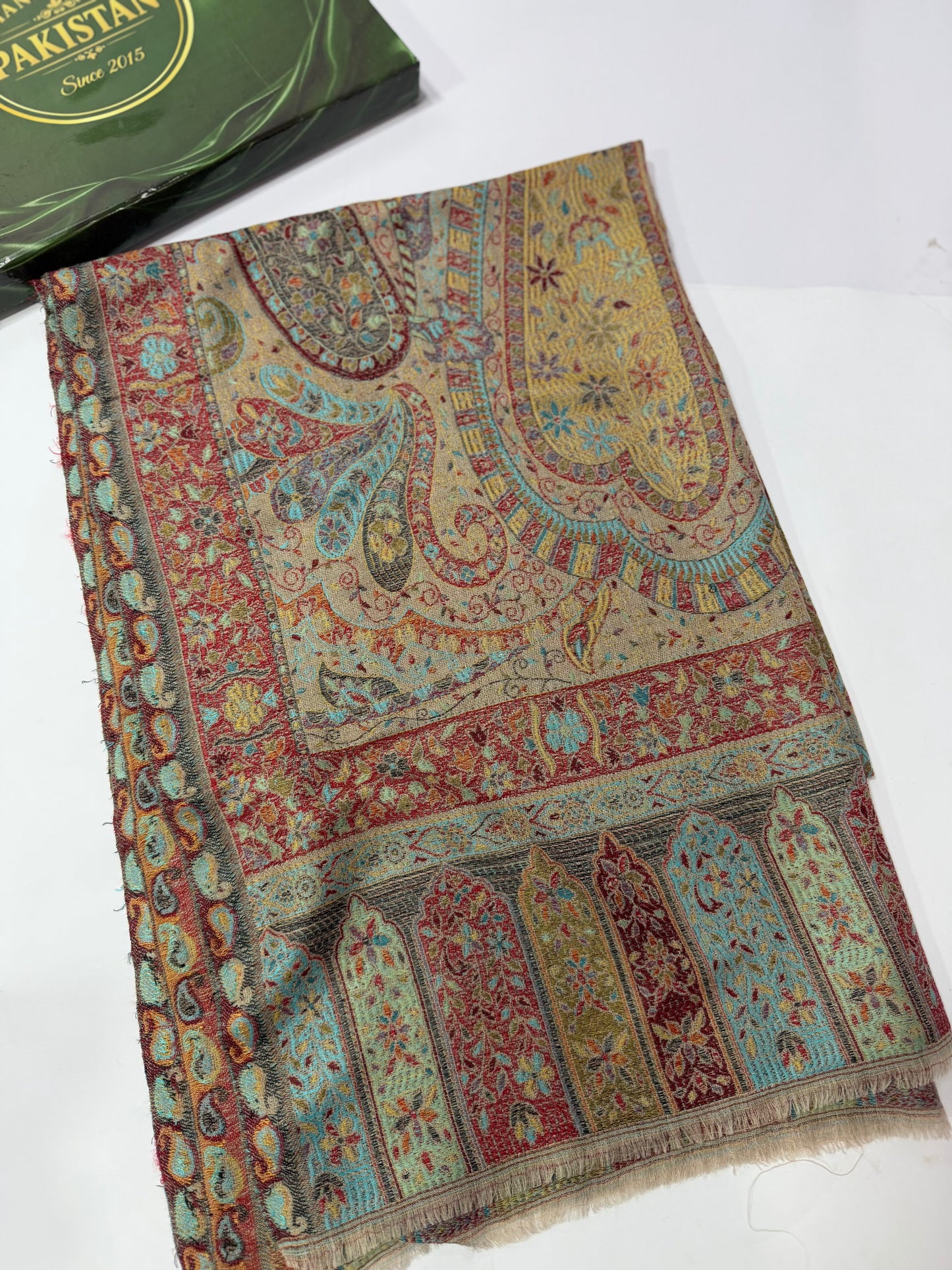 Kani Original Stole | Made in Kashmir Weaved Kani Toosh Pashmina Stole Perfect Winter Gift