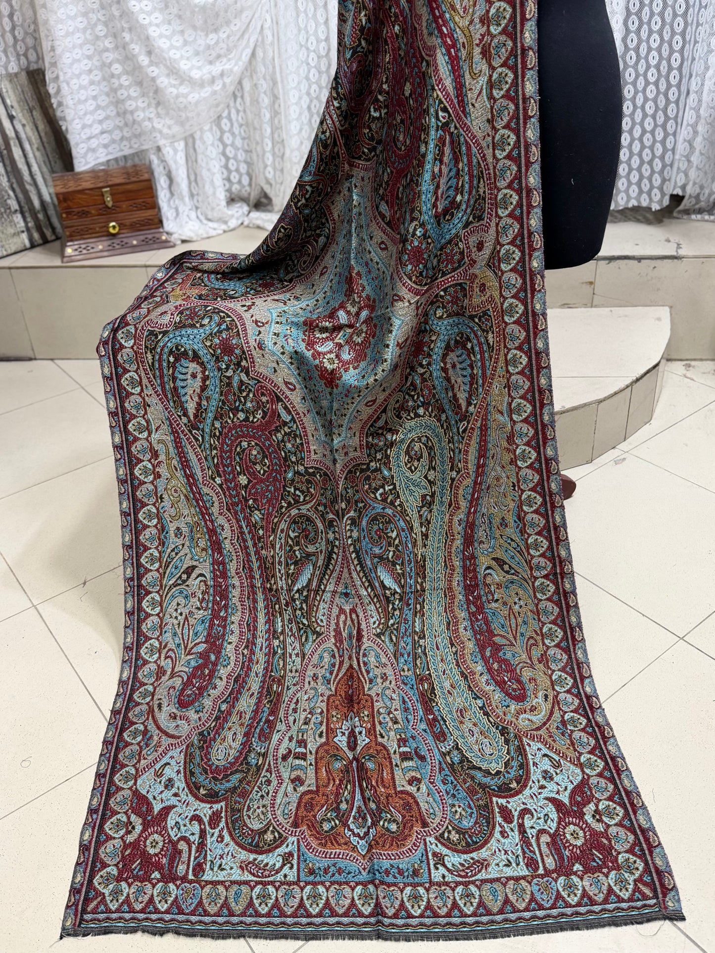 Kani Original Stole | Made in Kashmir Weaved Kani Toosh Pashmina Stole Perfect Winter Gift