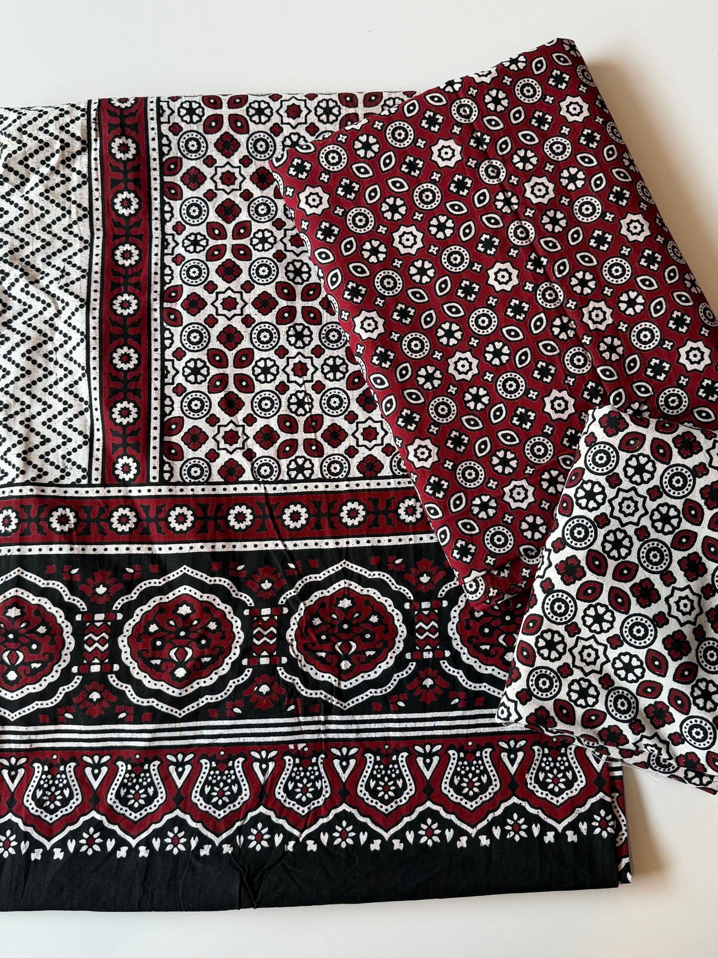 Ajrak Cotton Block Printed 3 Piece Unstitched Suit 25% OFF