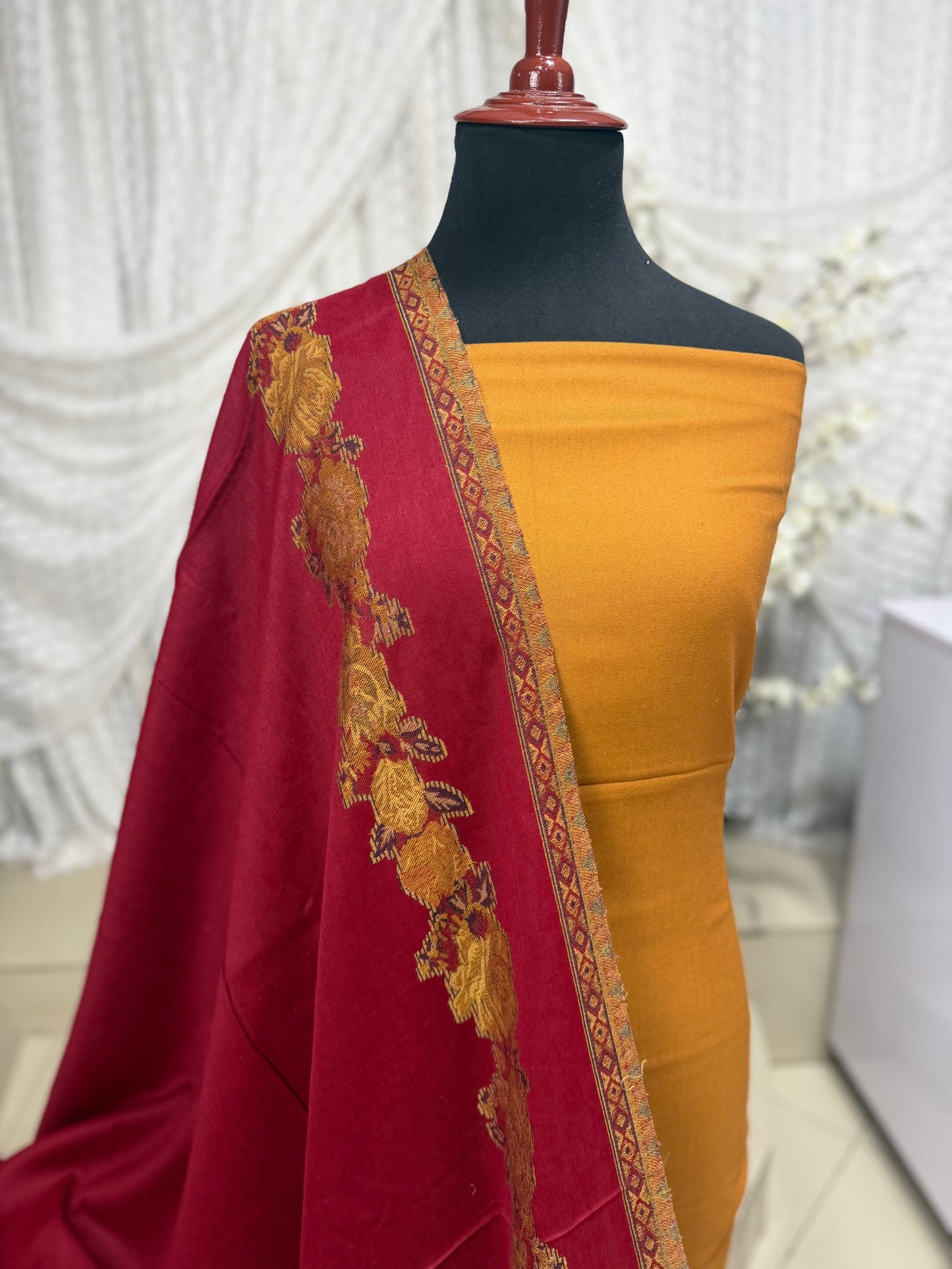 3 Piece Kani Shawl Suit | Plain Marina Suit With Kani Pashmina Shawl Perfect Gift