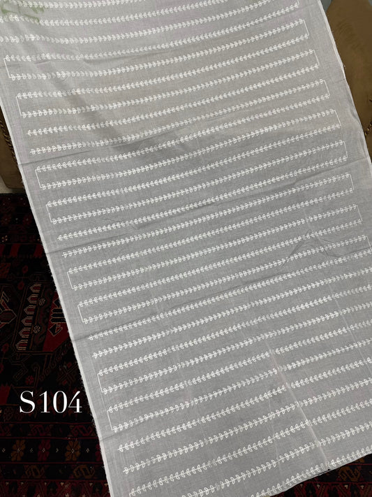 White Pure Lawn Embroidered Dupatta Dyeable | S104
