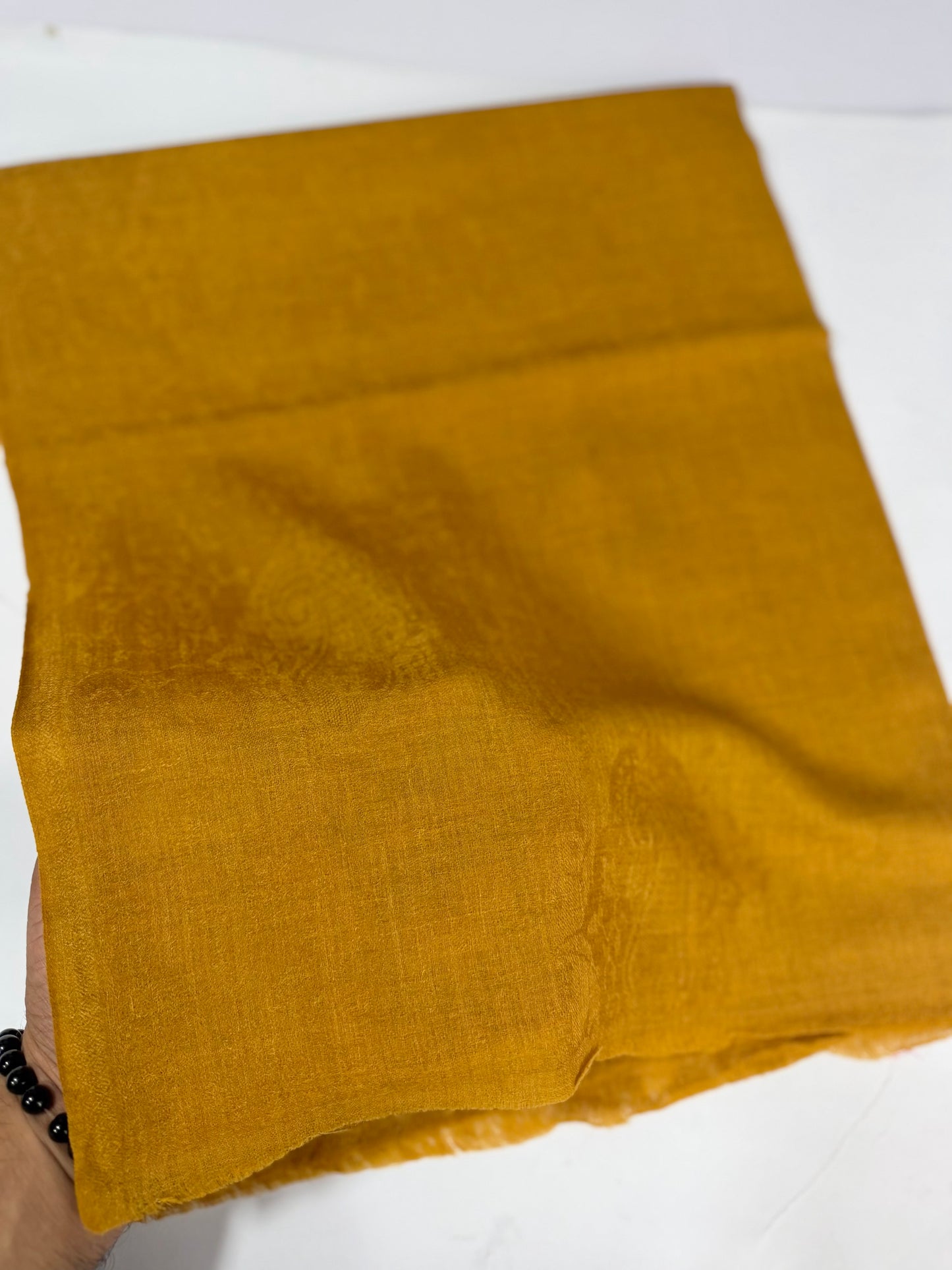 Plain Self Toosh Shawl | Self Design Plain Kashmiri Pure Shawl Perfect Gift | Mustard