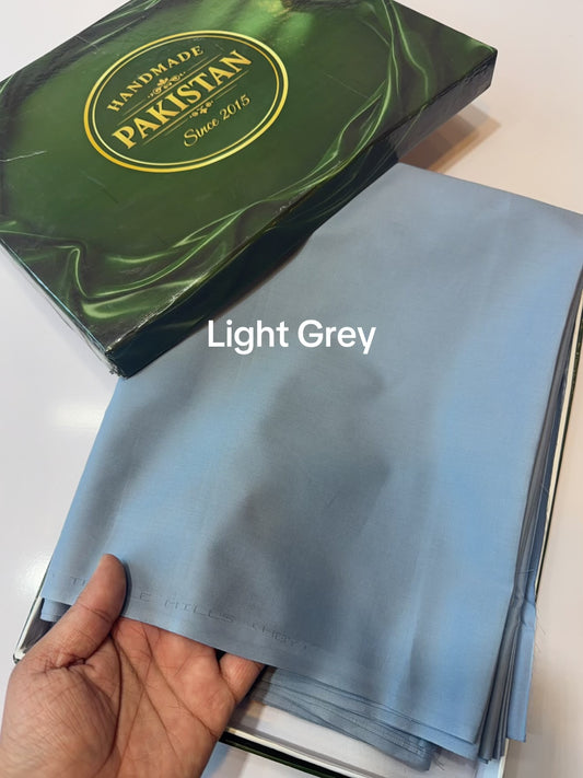 Gents Cotton Suit | Plain Supreme Cotton Burewala Suit | Light Grey