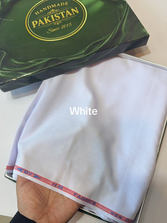 Gents Soft Finish Wash n Wear Suit Mid Season | White