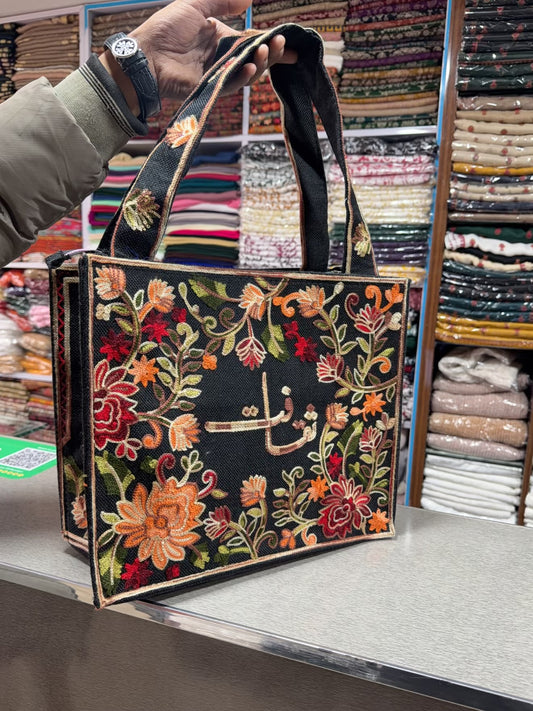 Sindhi Saqafat Embroidered Shoulder Bag | Black
