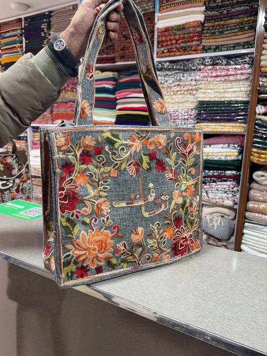 Sindhi Saqafat Embroidered Shoulder Bag | Grey