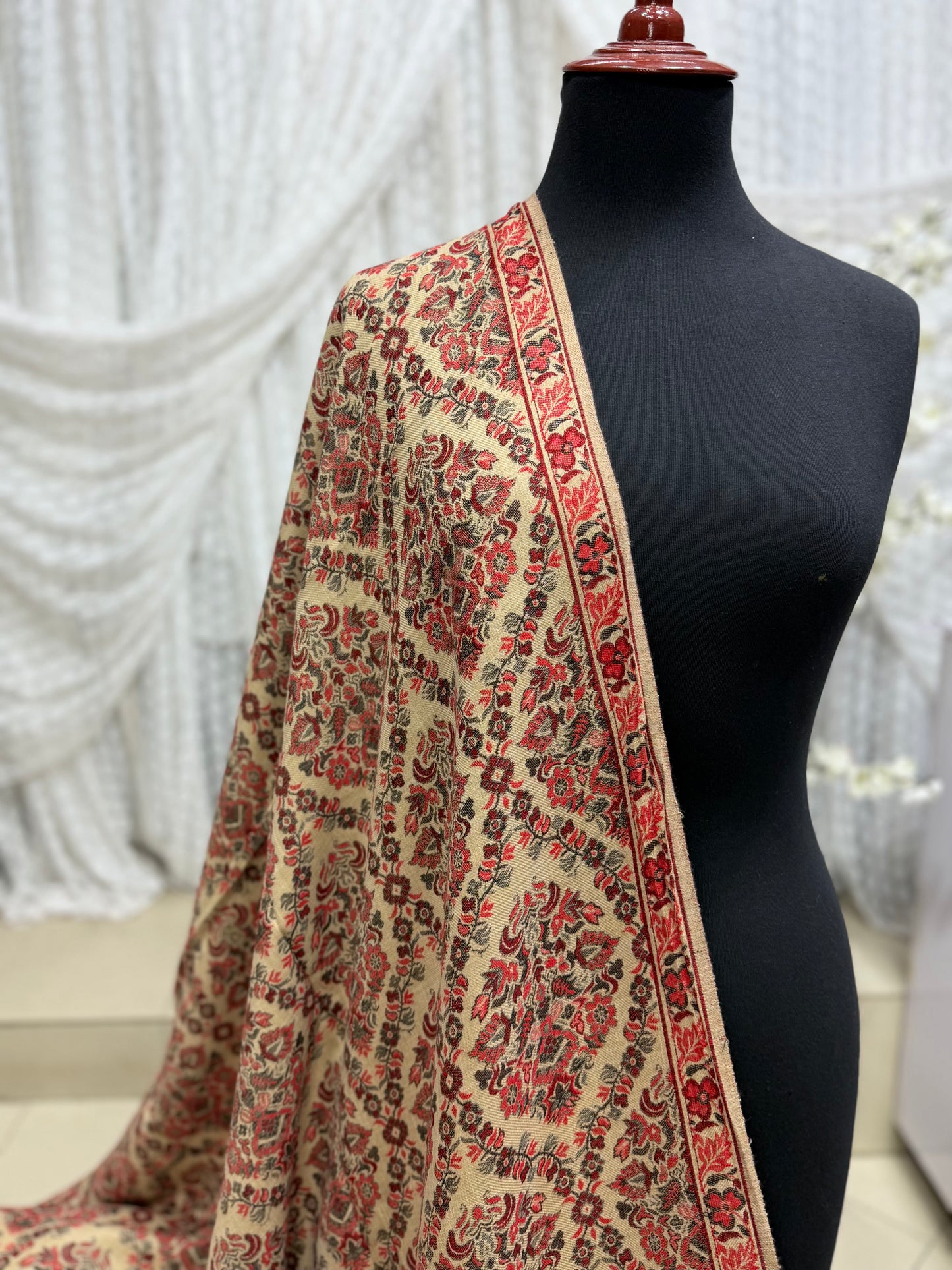 Pashmina Wool Matka Design Kani Shawl in Full Size Multi Color | Skin