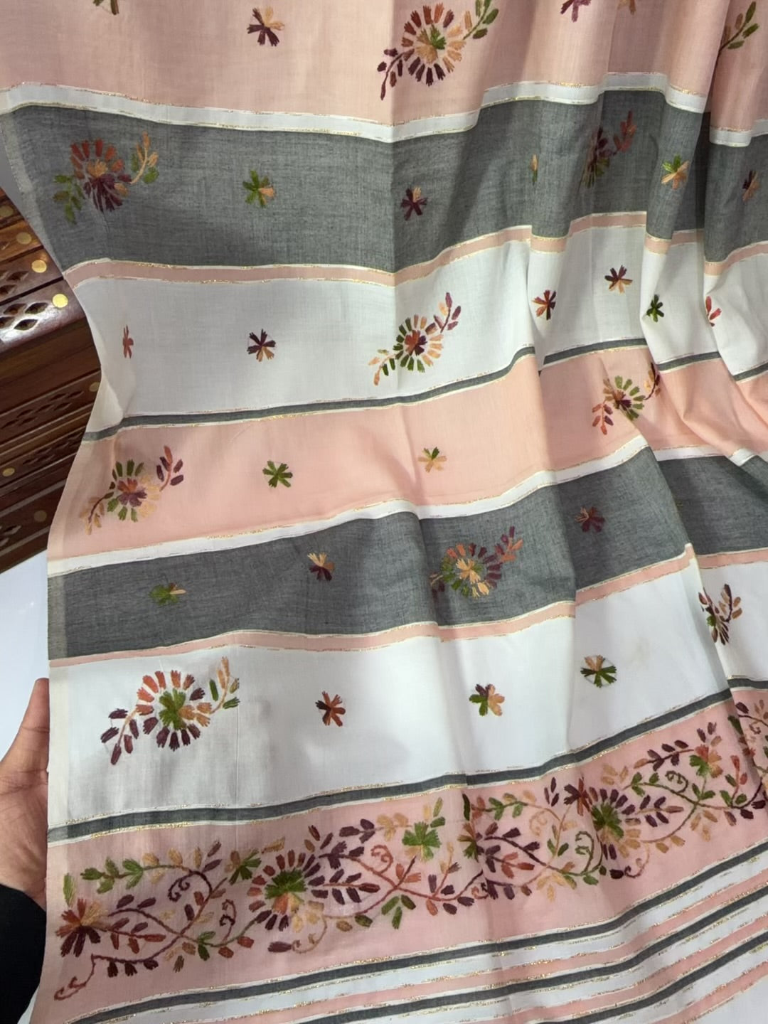 Handmade Lawn Shawl | Fine Thread Work Pure Lawn Shawl