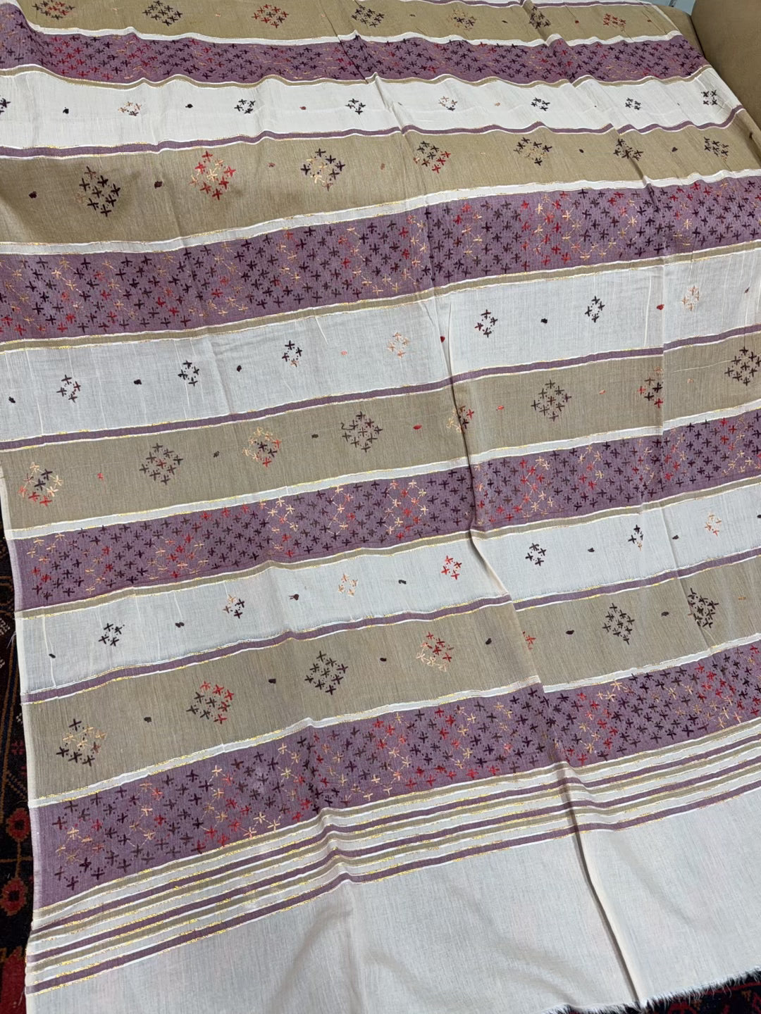 Handmade Lawn Shawl | Fine Thread Work Pure Lawn Shawl H101