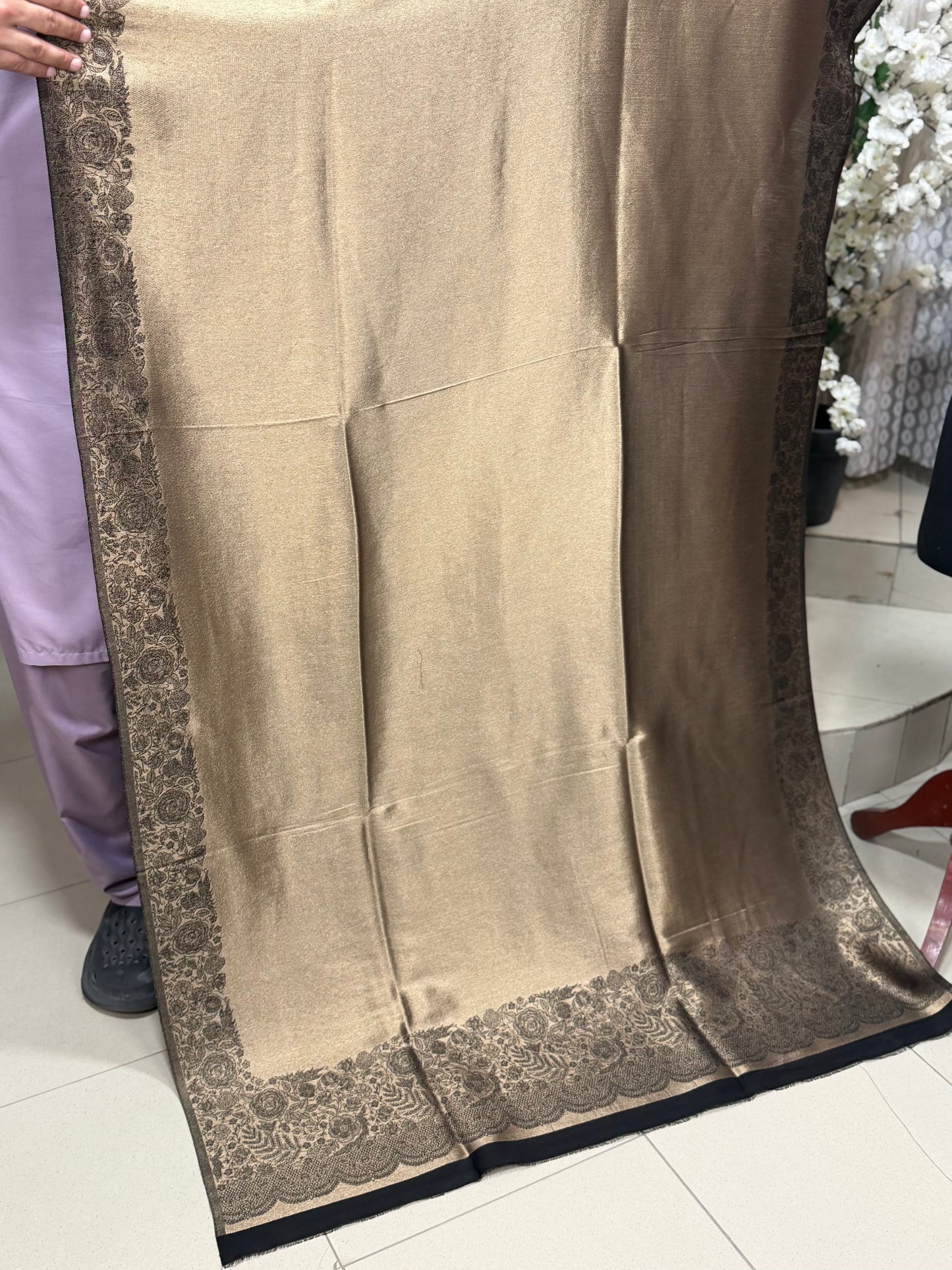 Moonlight Silk Dupatta Reversible Lama Silk Perfect Gift | Copper