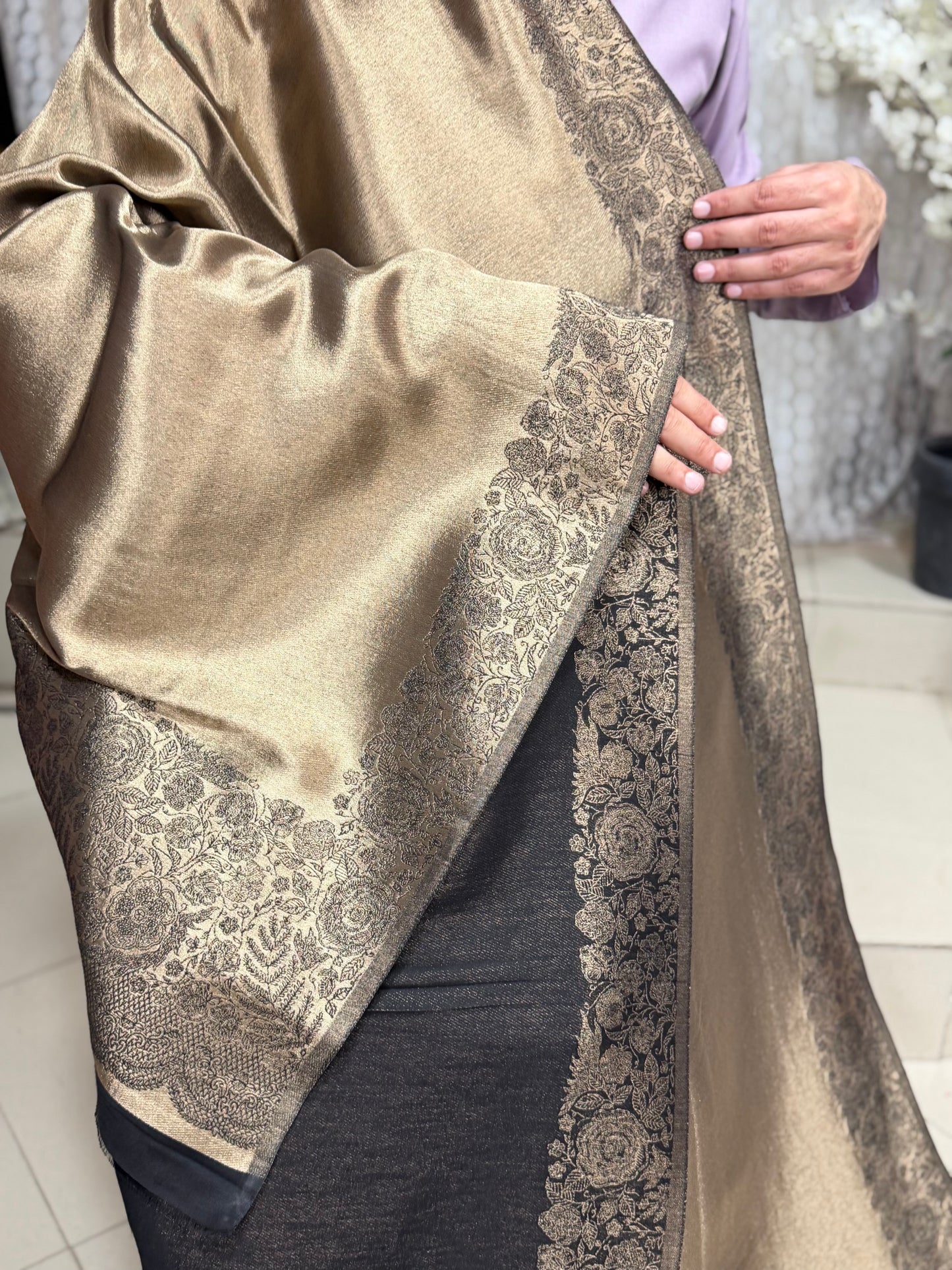 Moonlight Silk Dupatta Reversible Lama Silk Perfect Gift | Copper
