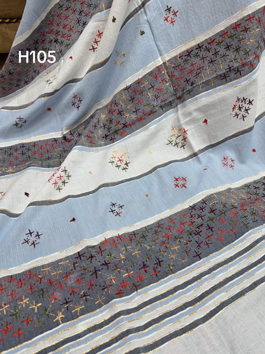 Handmade Lawn Shawl | Fine Thread Work Pure Lawn Shawl H105