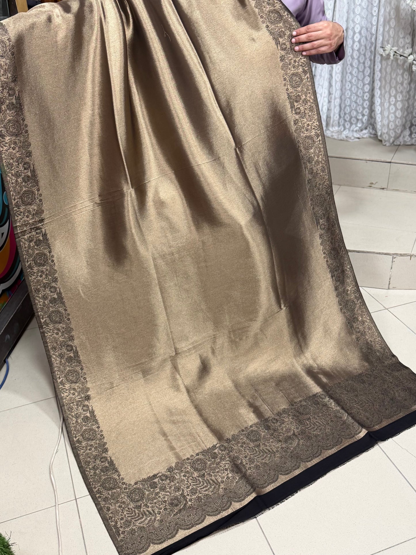 Moonlight Silk Dupatta Reversible Lama Silk Perfect Gift | Copper