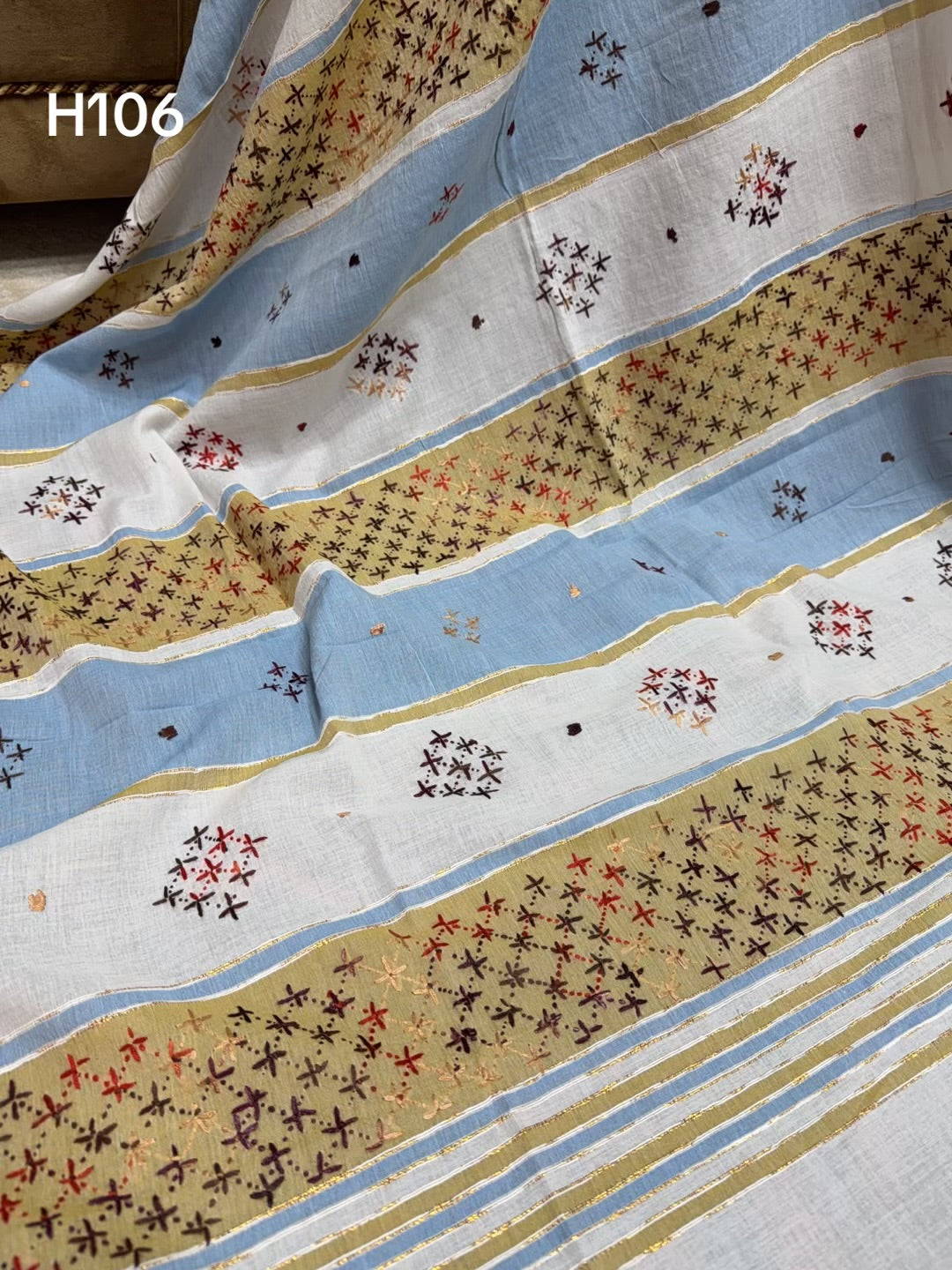 Handmade Lawn Shawl | Fine Thread Work Pure Lawn Shawl H106