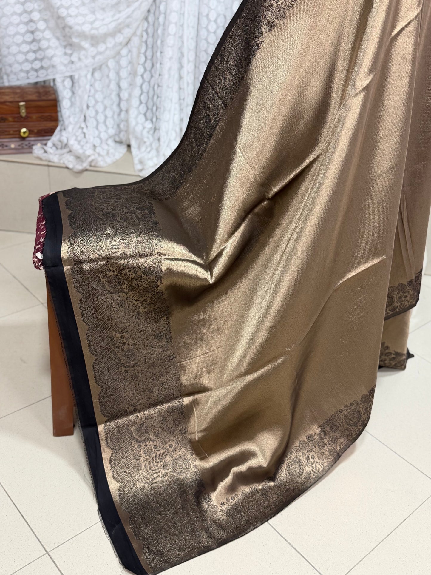 Moonlight Silk Dupatta Reversible Lama Silk Perfect Gift | Copper