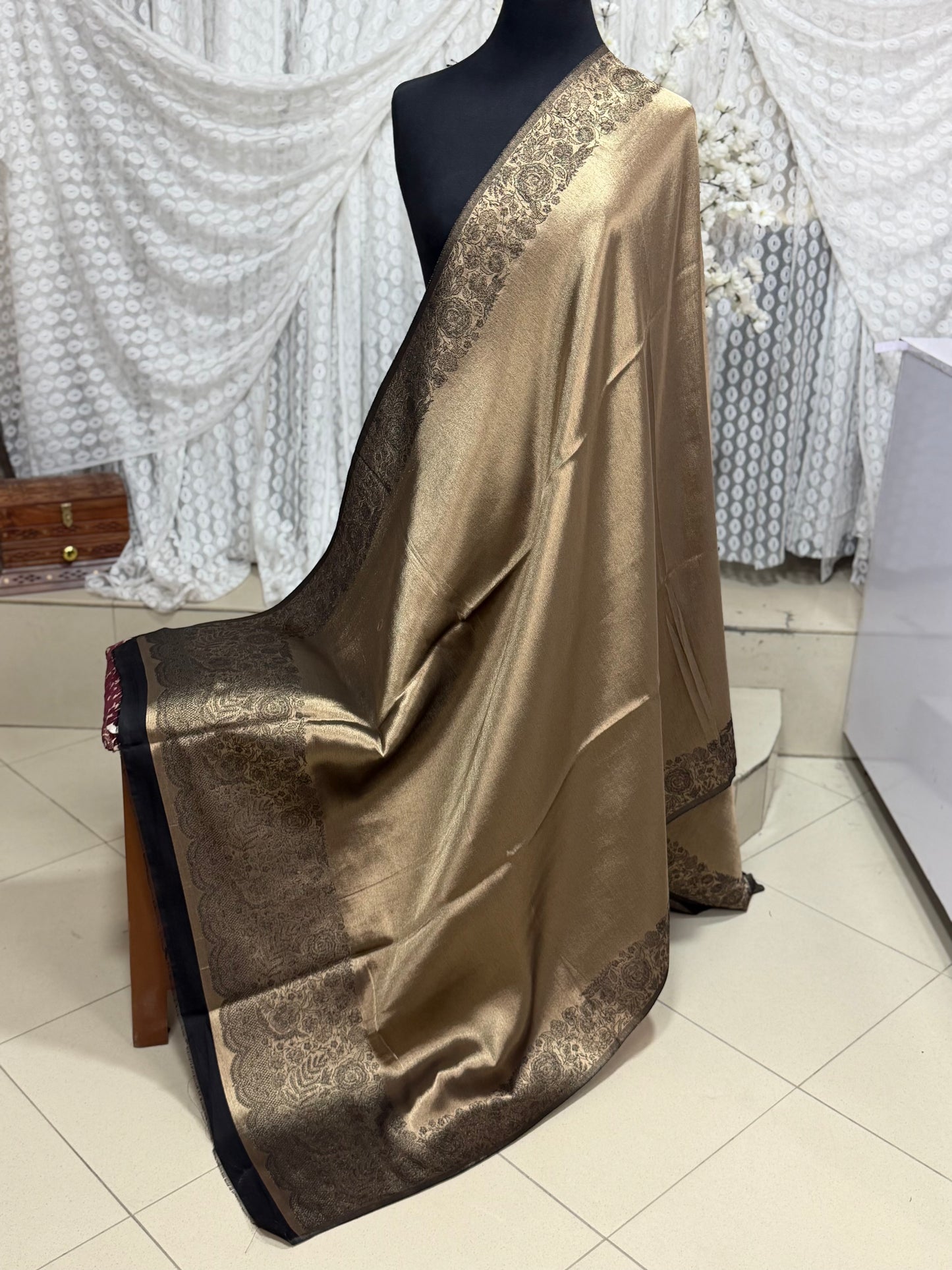 Moonlight Silk Dupatta Reversible Lama Silk Perfect Gift | Copper
