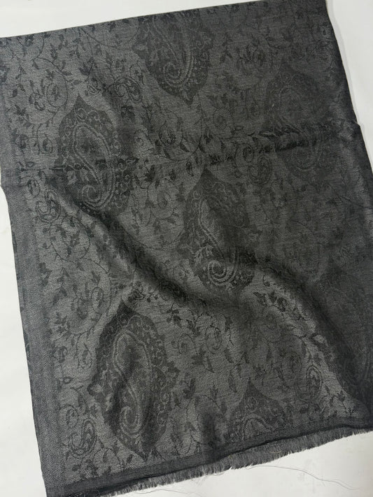 Plain Self Toosh Shawl | Self Design Plain Kashmiri Pure Shawl Perfect Gift | Dark Grey