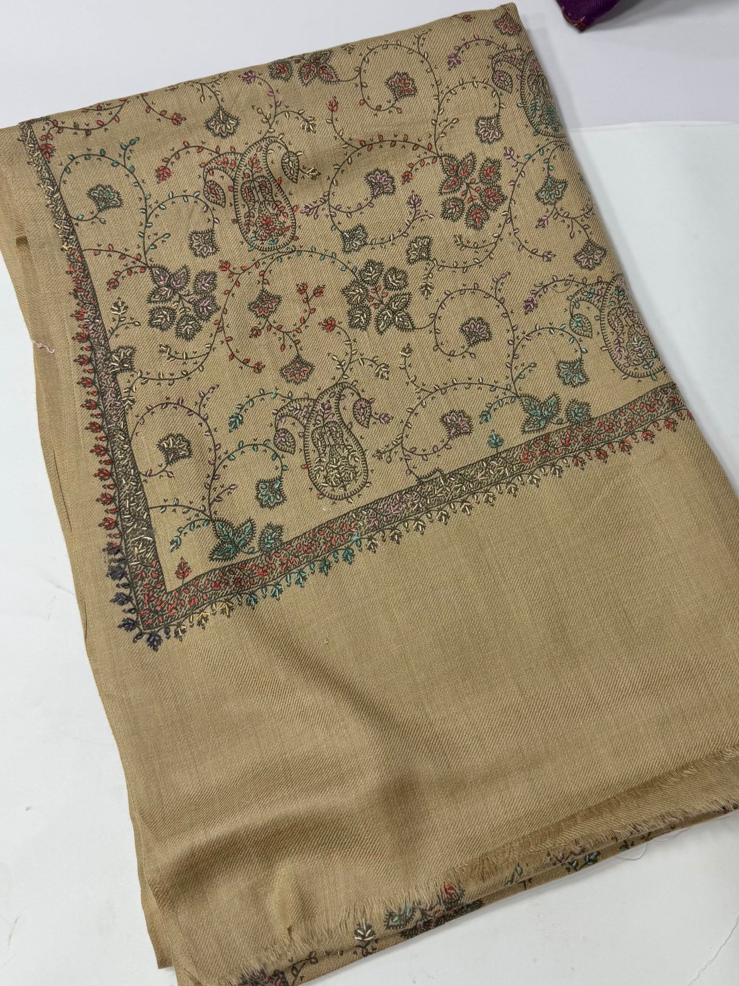Pashmina Stole | Print and Embroidery in Sale Price Perfect for Gifts | Dark Skin