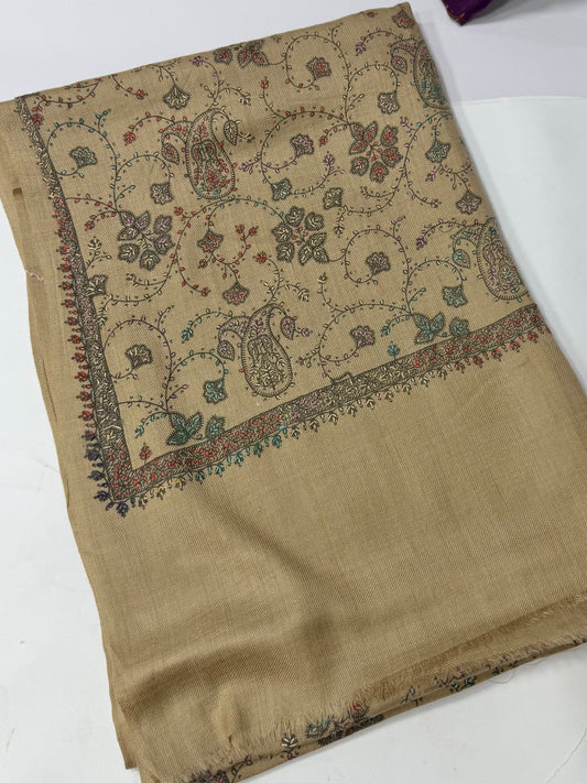 Pashmina Stole | Print and Embroidery in Sale Price Perfect for Gifts | Dark Skin