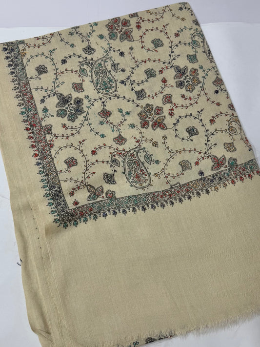 Pashmina Stole | Print and Embroidery in Sale Price Perfect for Gifts | Light Skin