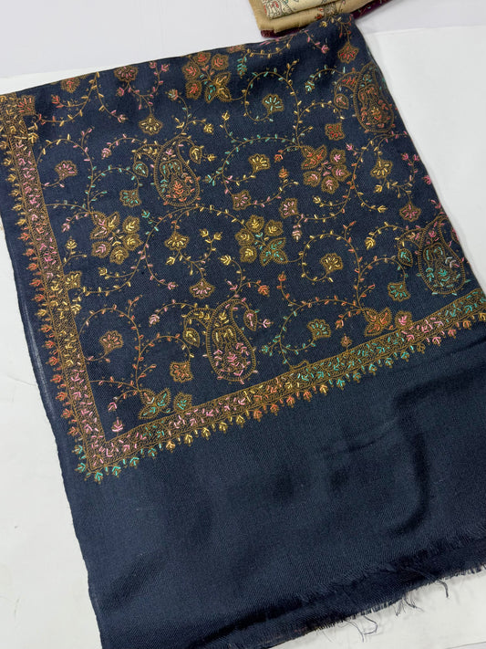 Pashmina Stole | Print and Embroidery in Sale Price Perfect for Gifts | Blue