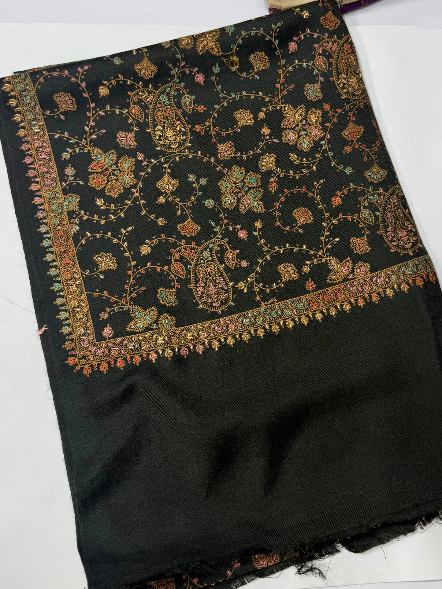 Pashmina Stole | Print and Embroidery in Sale Price Perfect for Gifts | Black