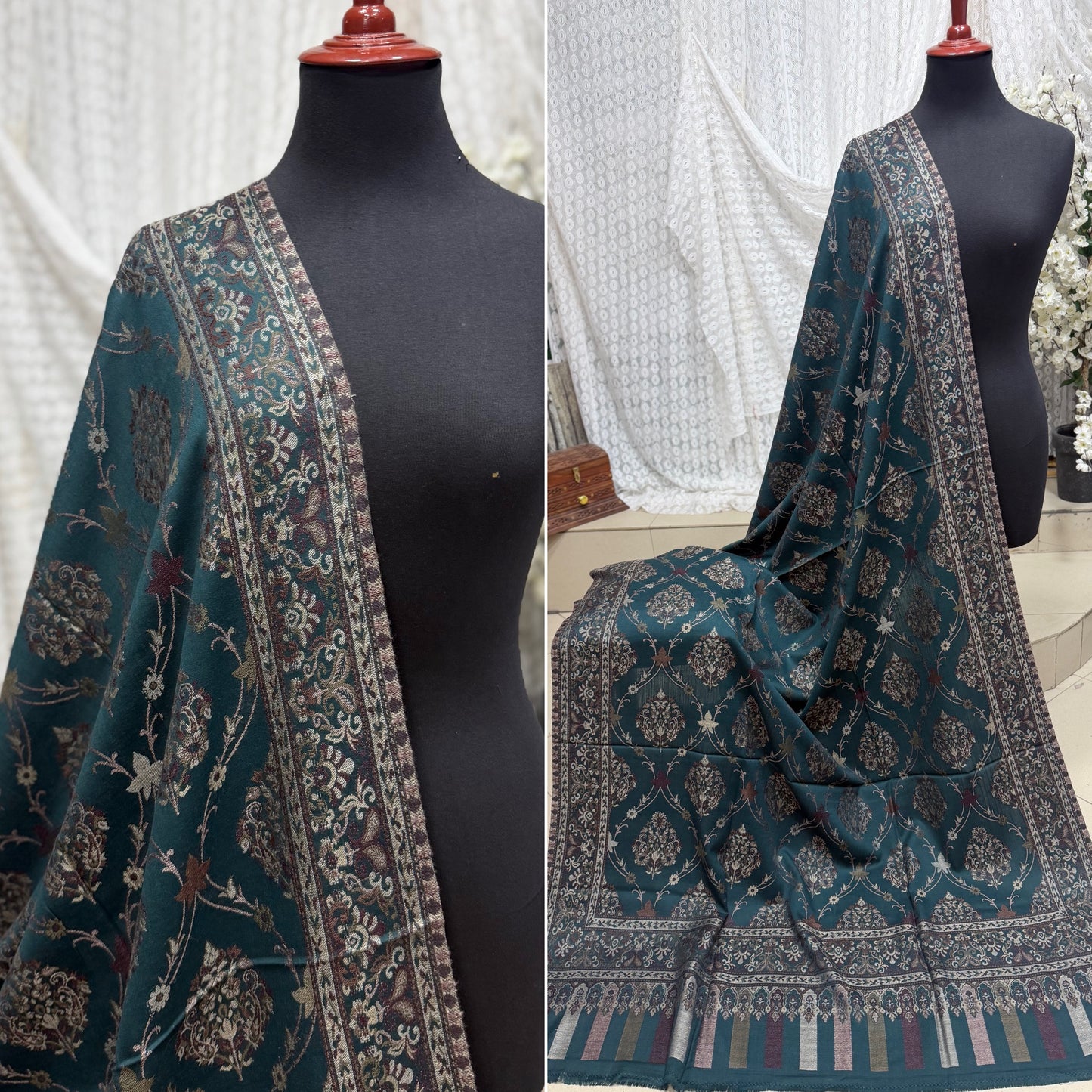 Pashmina Wool Multi Kani Shawl in Full Size | Multi Kani Work | ZInc